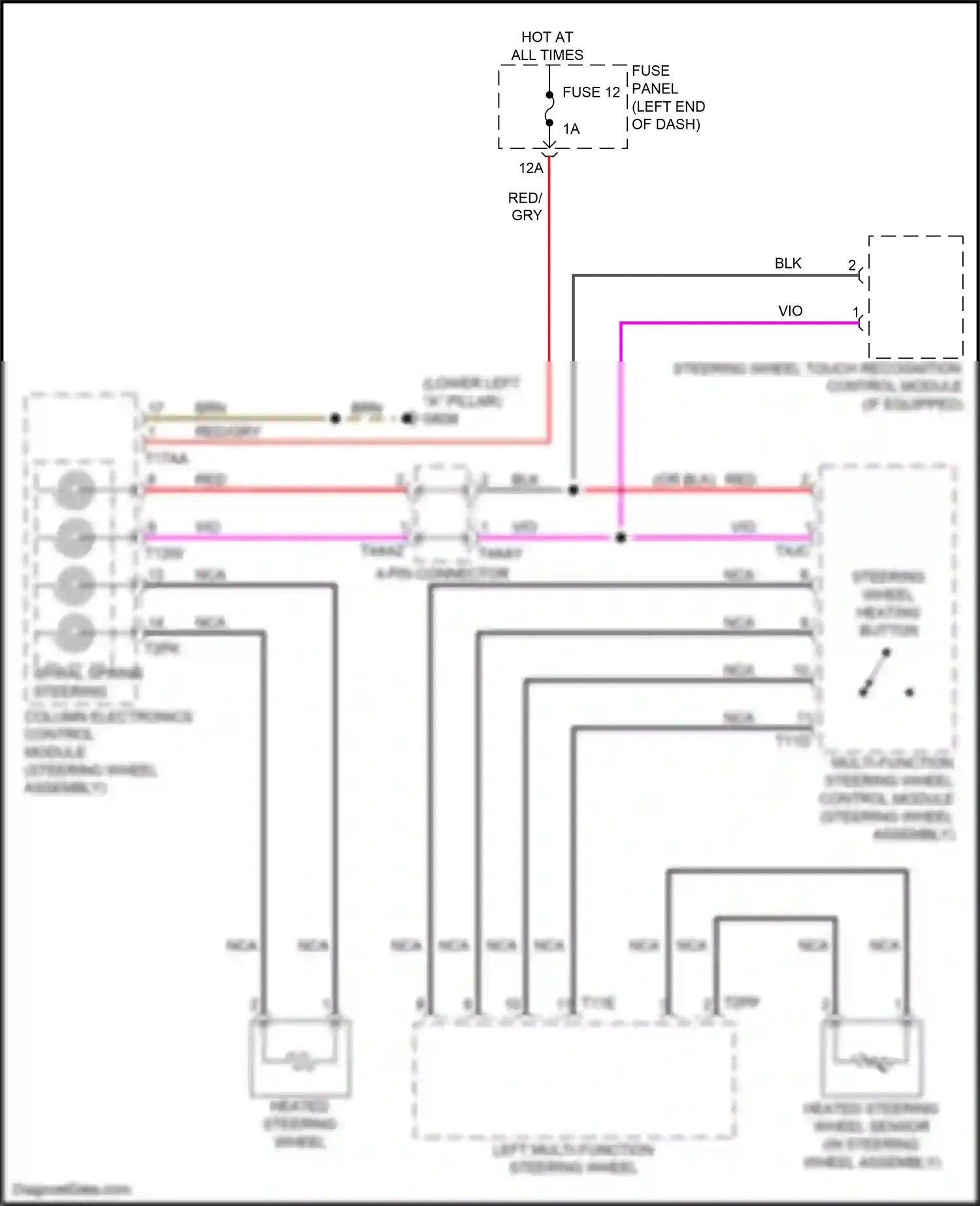 Wiring diagram left multi-function steering wheel for Audi SQ8 I (2019-2023) (1 of 1)