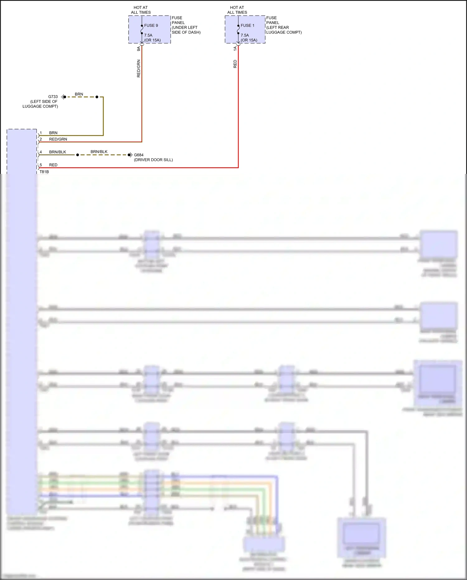 Wiring diagram left peripheral camera for Audi SQ8 I (2019-2023) (2 of 2)