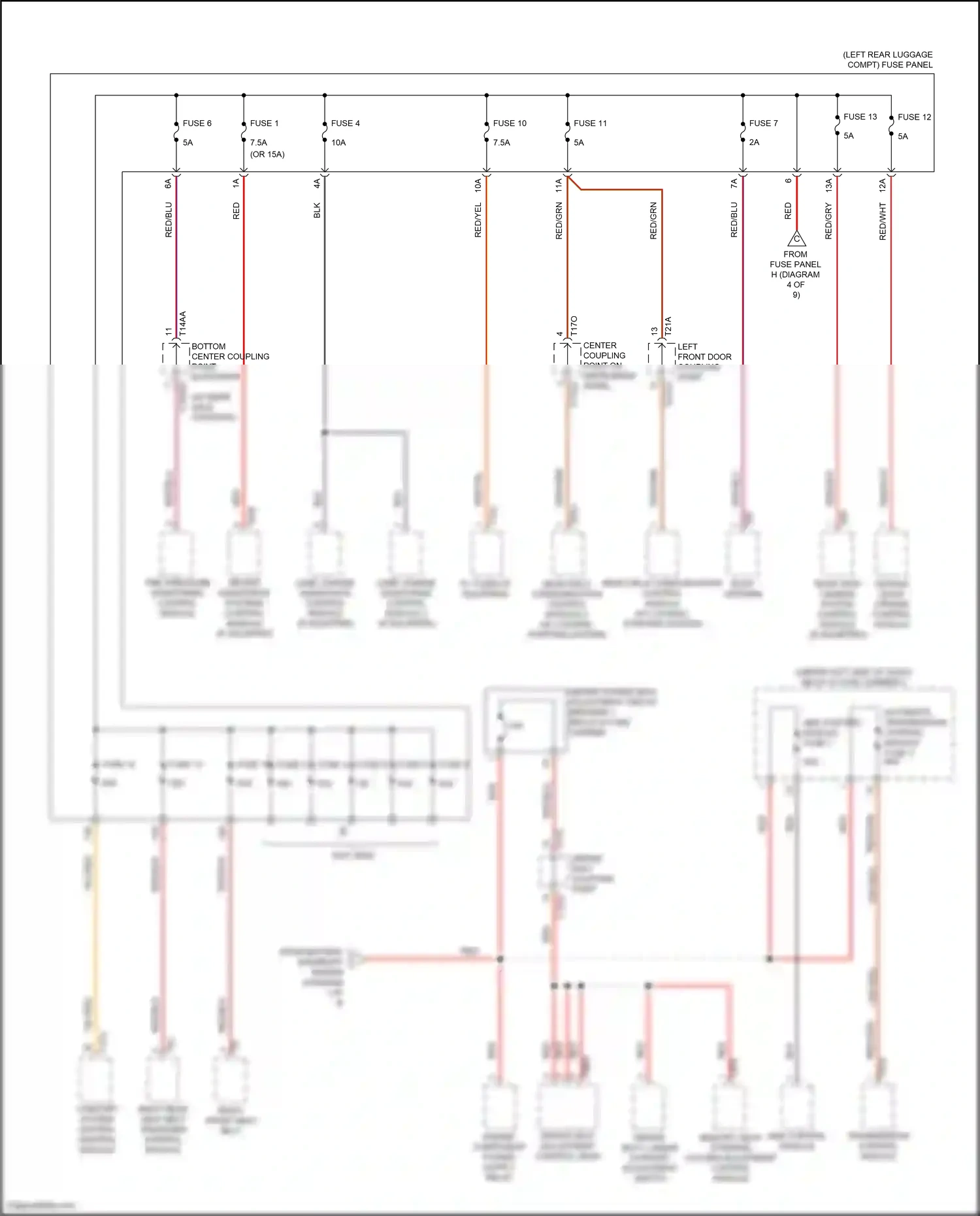 Wiring diagram rear view camera system control module for Audi SQ8 I (2019-2023) (3 of 4)