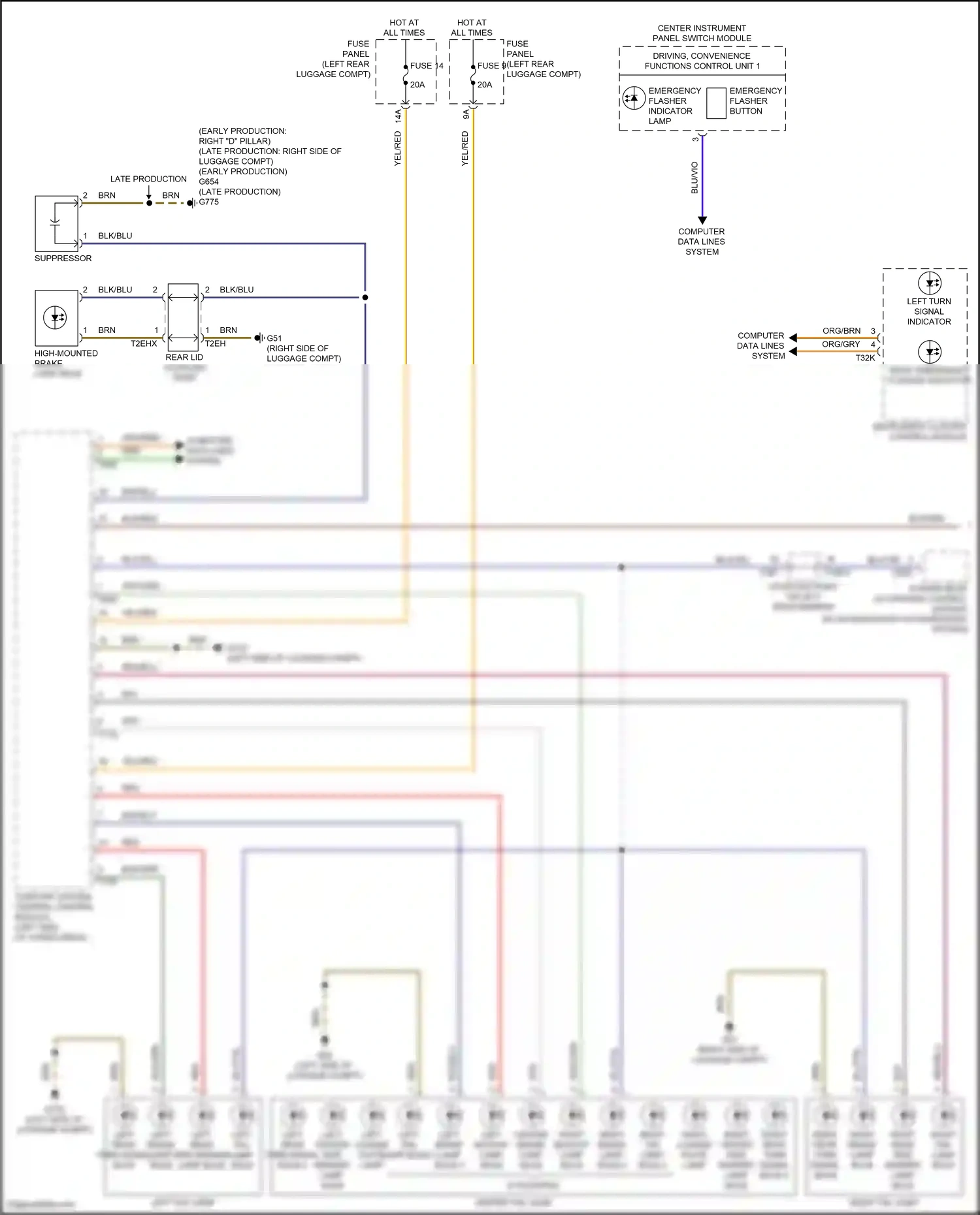 Wiring diagram right emergency flasher indicator for Audi SQ8 I (2019-2023) (1 of 1)