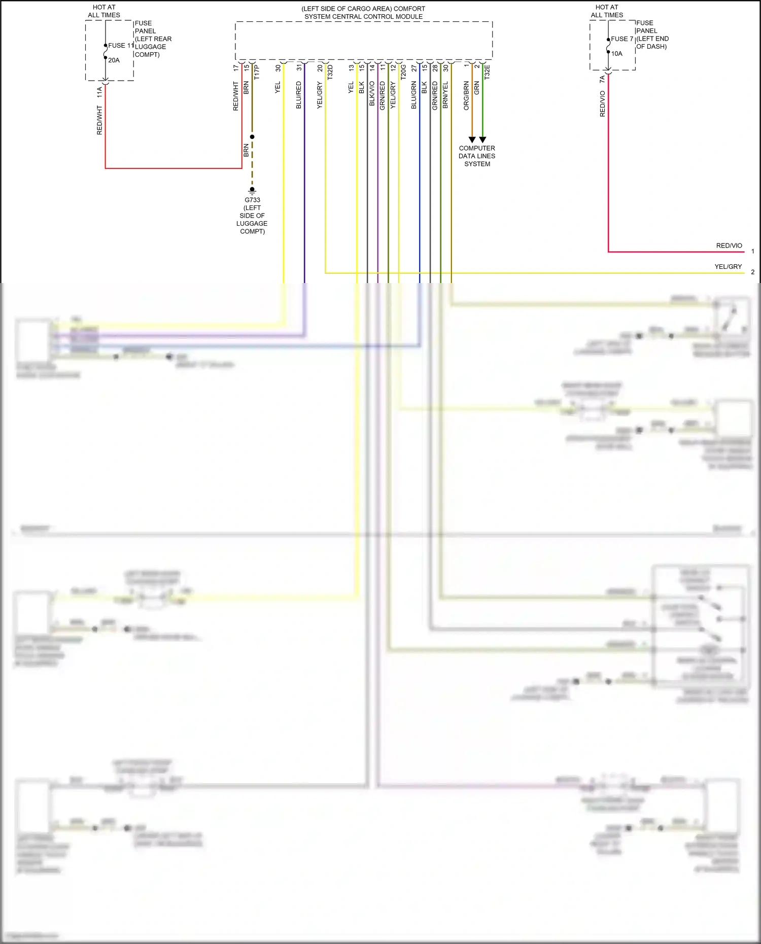 Wiring diagram right front door coupling point for Audi SQ8 I (2019-2023) (6 of 26)
