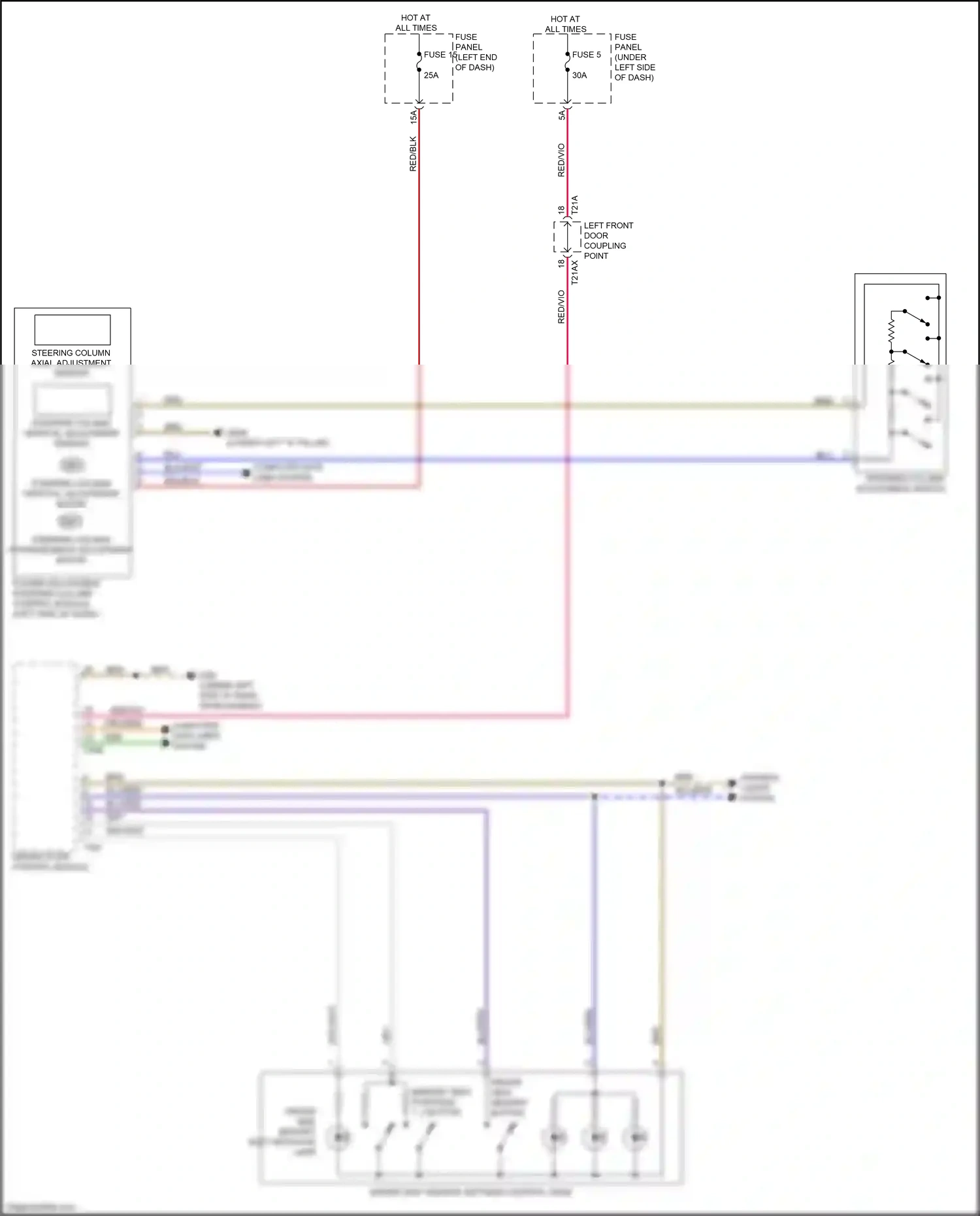 Wiring diagram steering column forward/back adjustment motor for Audi SQ8 I (2019-2023) (1 of 1)