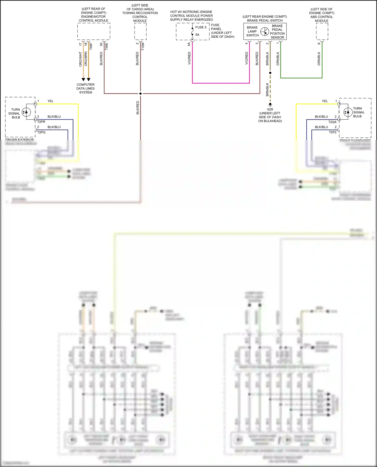 Wiring diagram towing recognition control module for Audi SQ8 I (2019-2023) (3 of 7)
