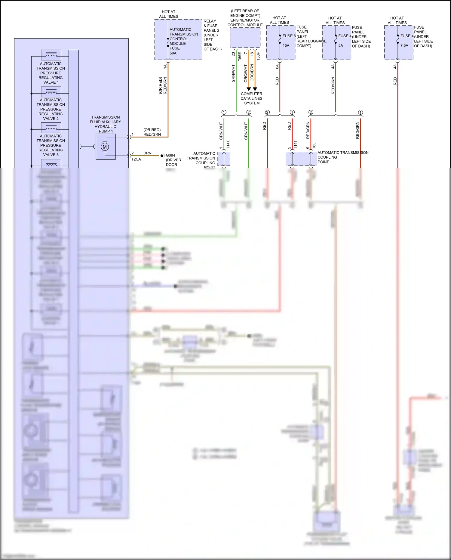 Wiring diagram transmission control module for Audi SQ8 I (2019-2023) (1 of 9)