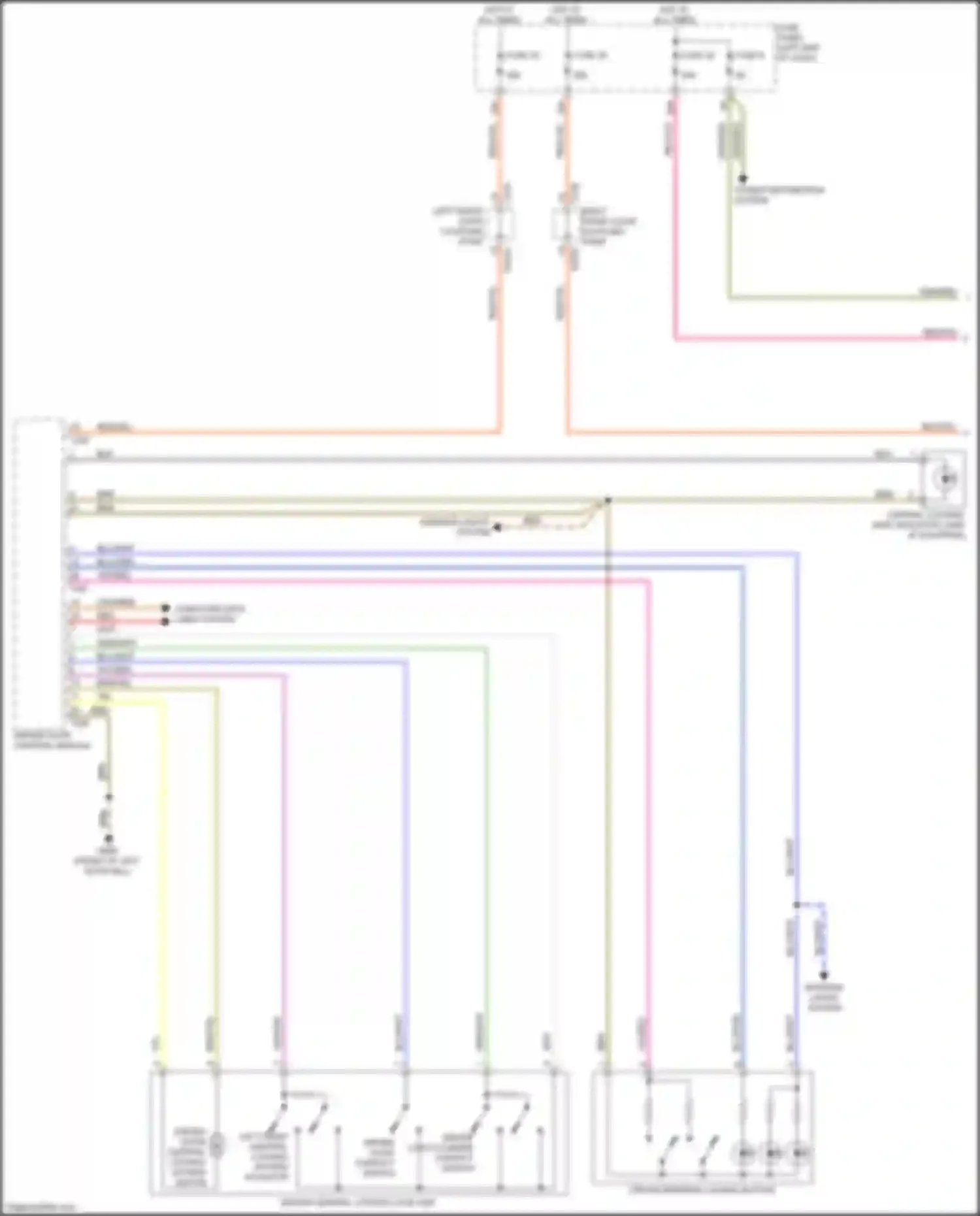 Wiring diagram central locking safe indicator lamp for Audi TT RS 8S facelift (2019-2024) (2 of 3)