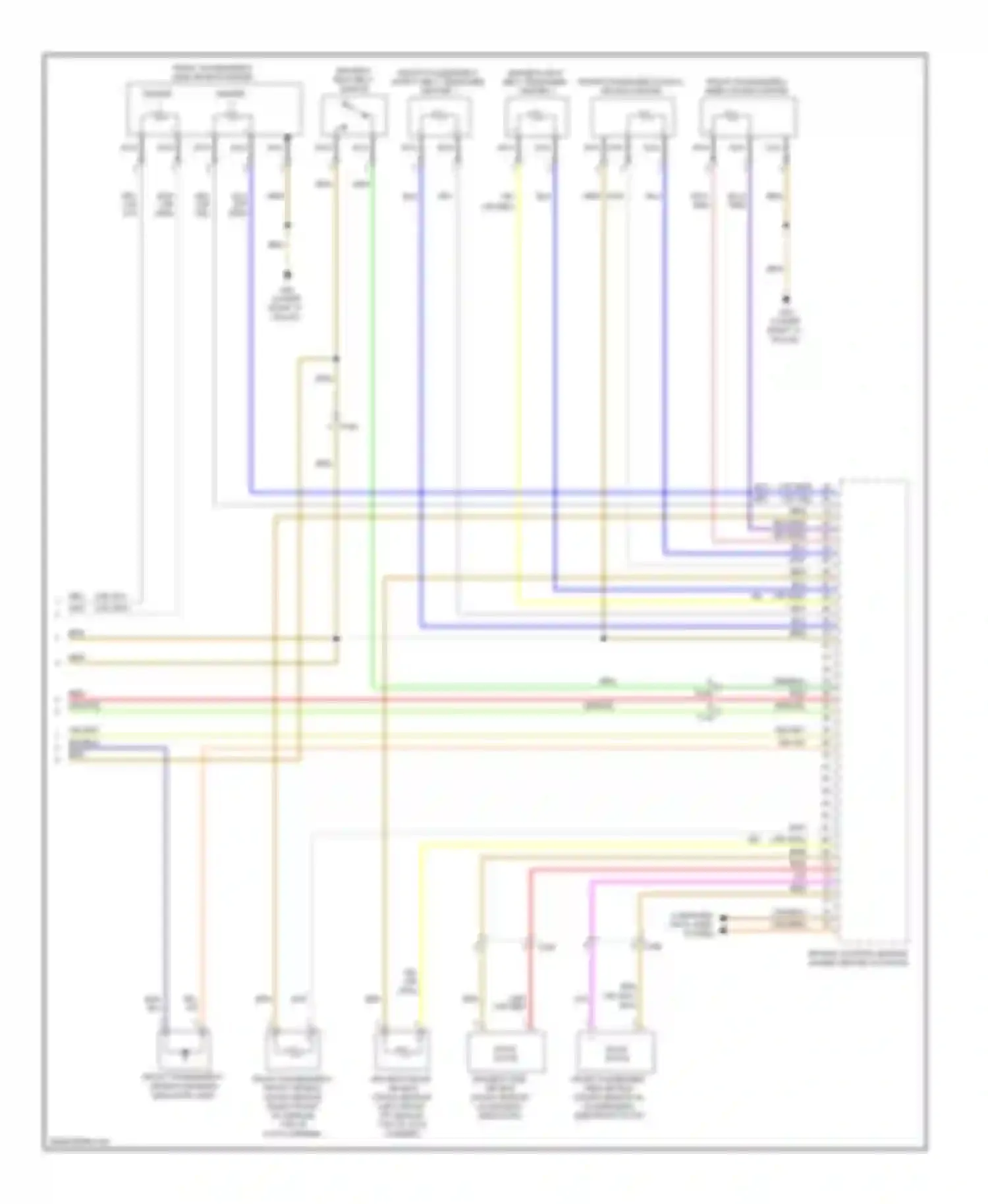 TT Audi 8J facelift (2010-2014): Supplemental restraints circuit (2 of 2)