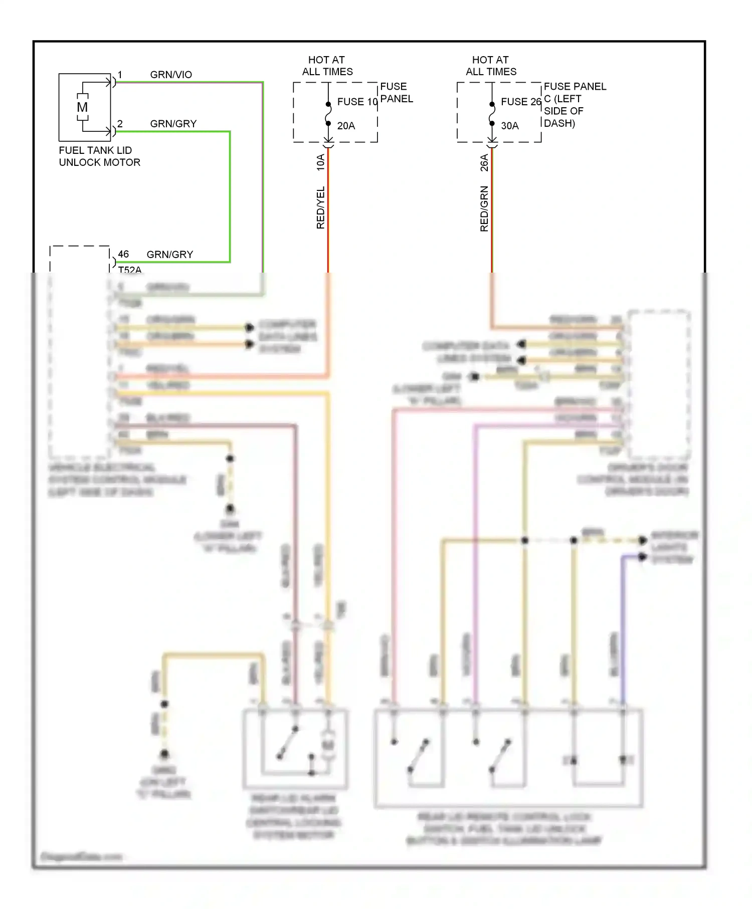 Wiring diagram fuse 10 for Audi TT 8J facelift (2010-2014) (12 of 12)