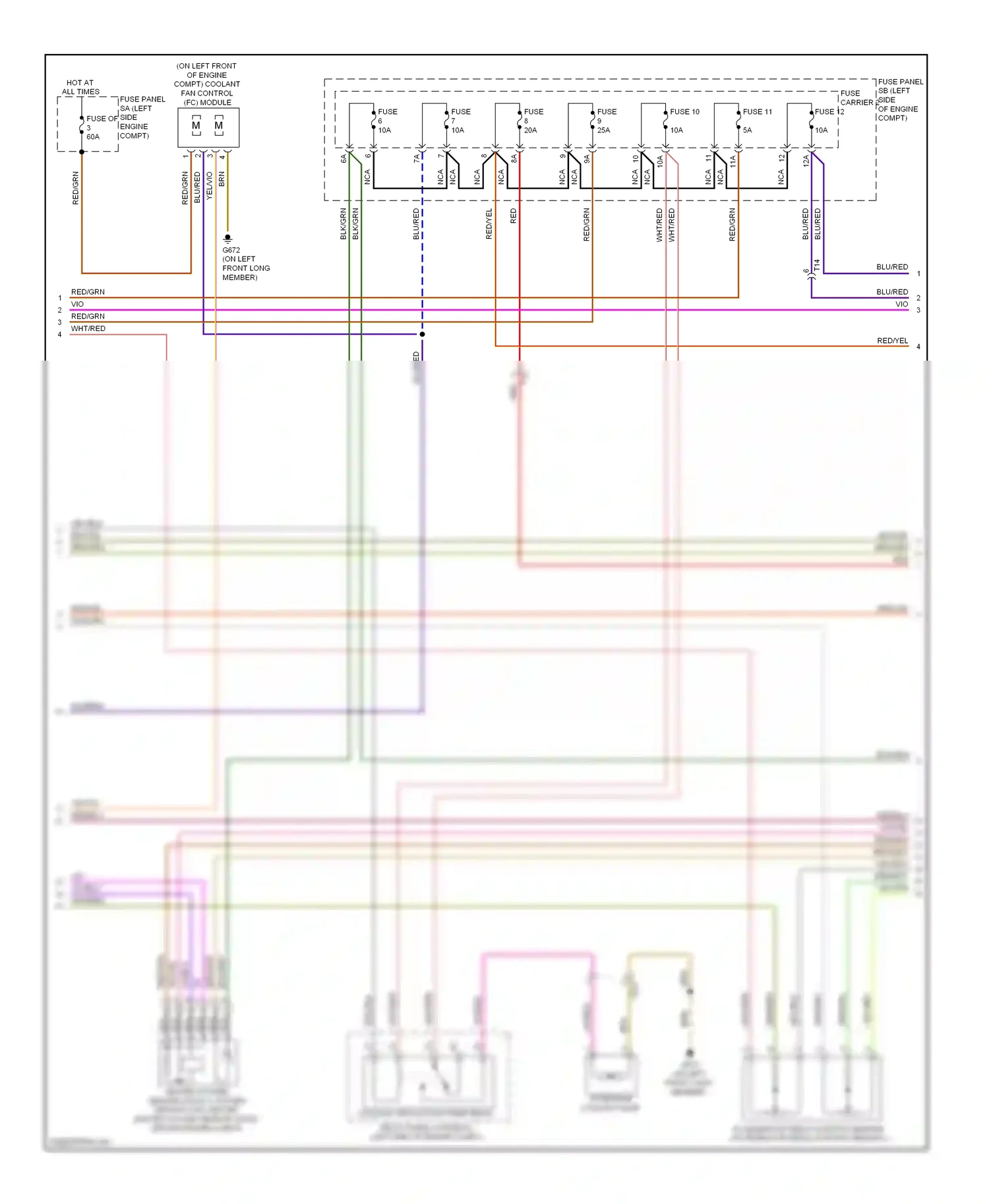 Wiring diagram of engine compt) for Audi TT 8J facelift (2010-2014) (2 of 3)