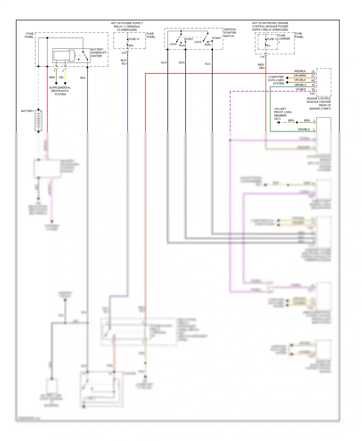 Audi TT 8J facelift (2010-2014) relay panel (below instrument panel) (below left side of instrument panel) wiring diagram  (2 of 4)