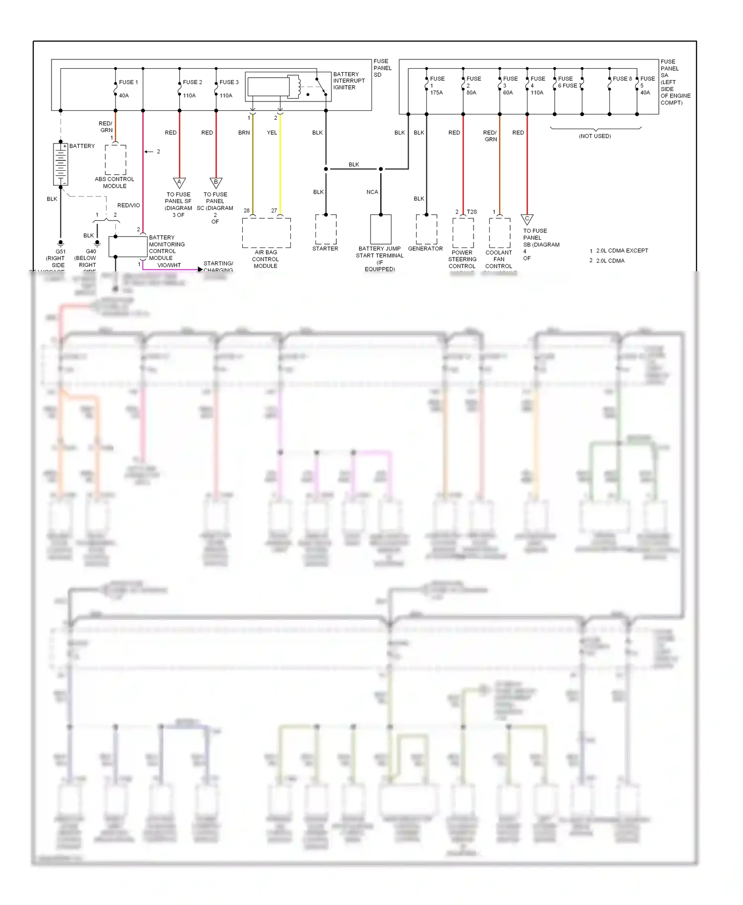 Wiring diagram starting/ charging system for Audi TT 8J facelift (2010-2014) (1 of 1)