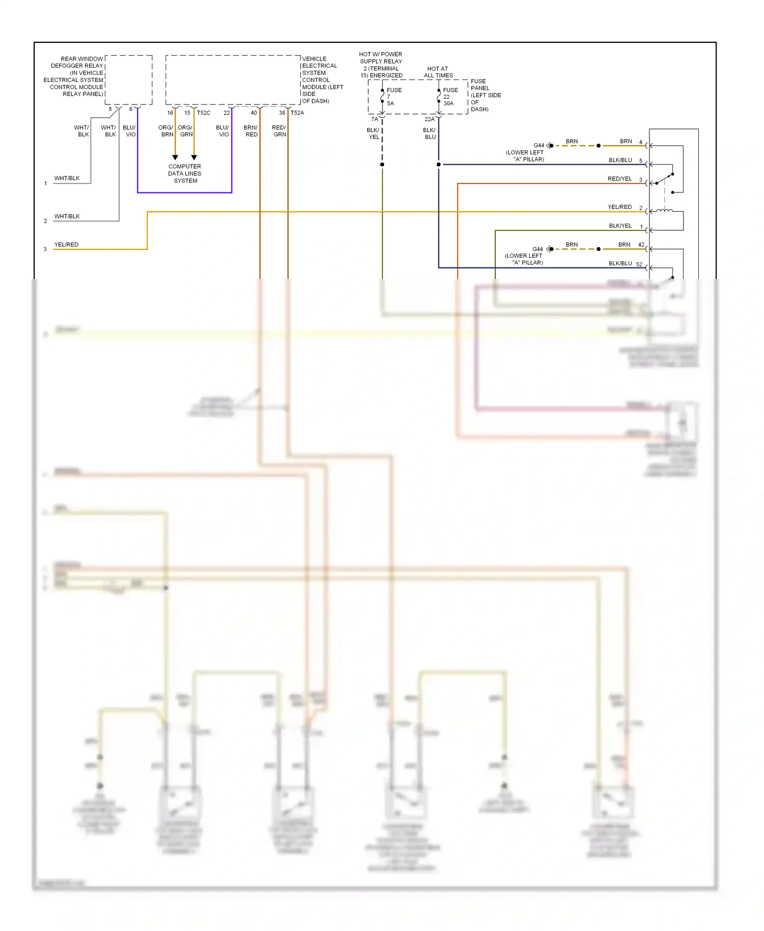 Audi TT 8J facelift (2010-2014) vehicle electrical system control module (left side of dash) wiring diagram  (19 of 27)