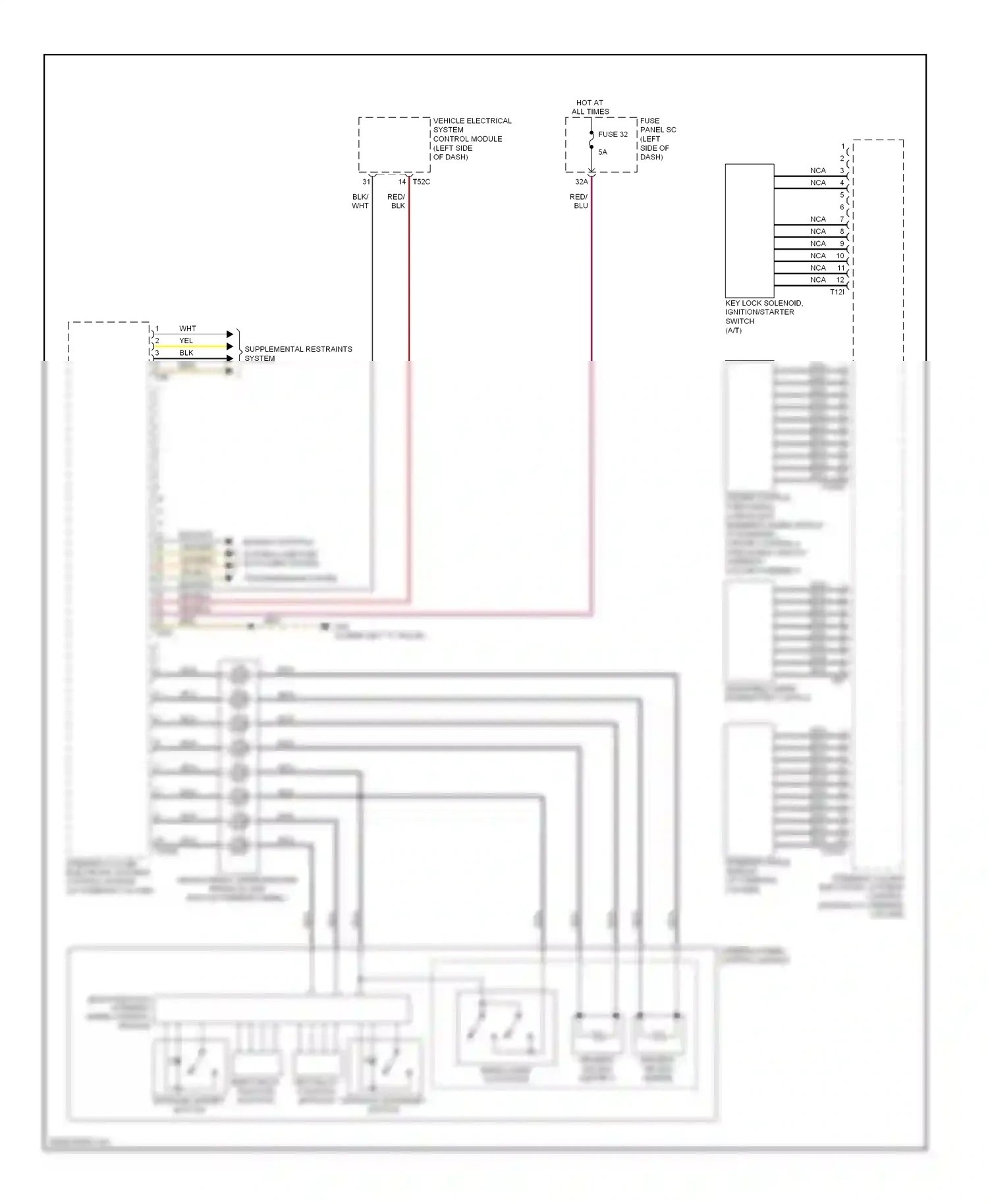 Audi TT 8J facelift (2010-2014) vehicle electrical system control module (left side of dash) wiring diagram  (8 of 27)