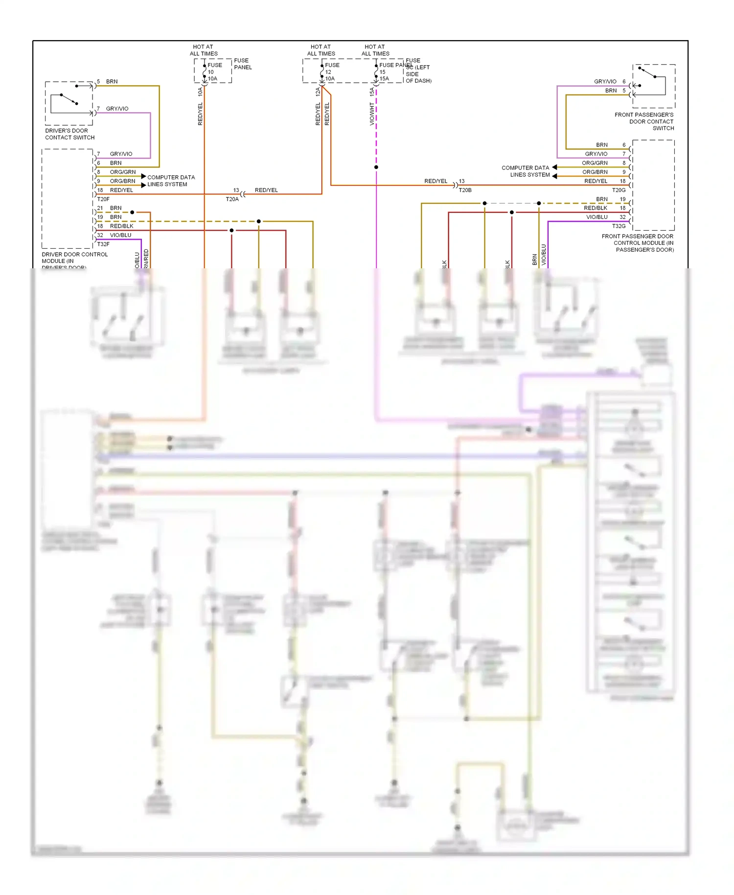 Audi TT 8J facelift (2010-2014) vehicle electrical system control module (left side of dash) wiring diagram  (12 of 27)