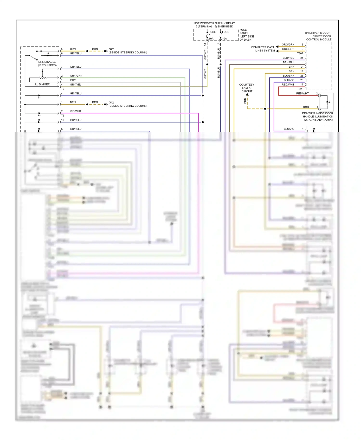 Audi TT 8J facelift (2010-2014) vehicle electrical system control module (left side of dash) wiring diagram  (17 of 27)