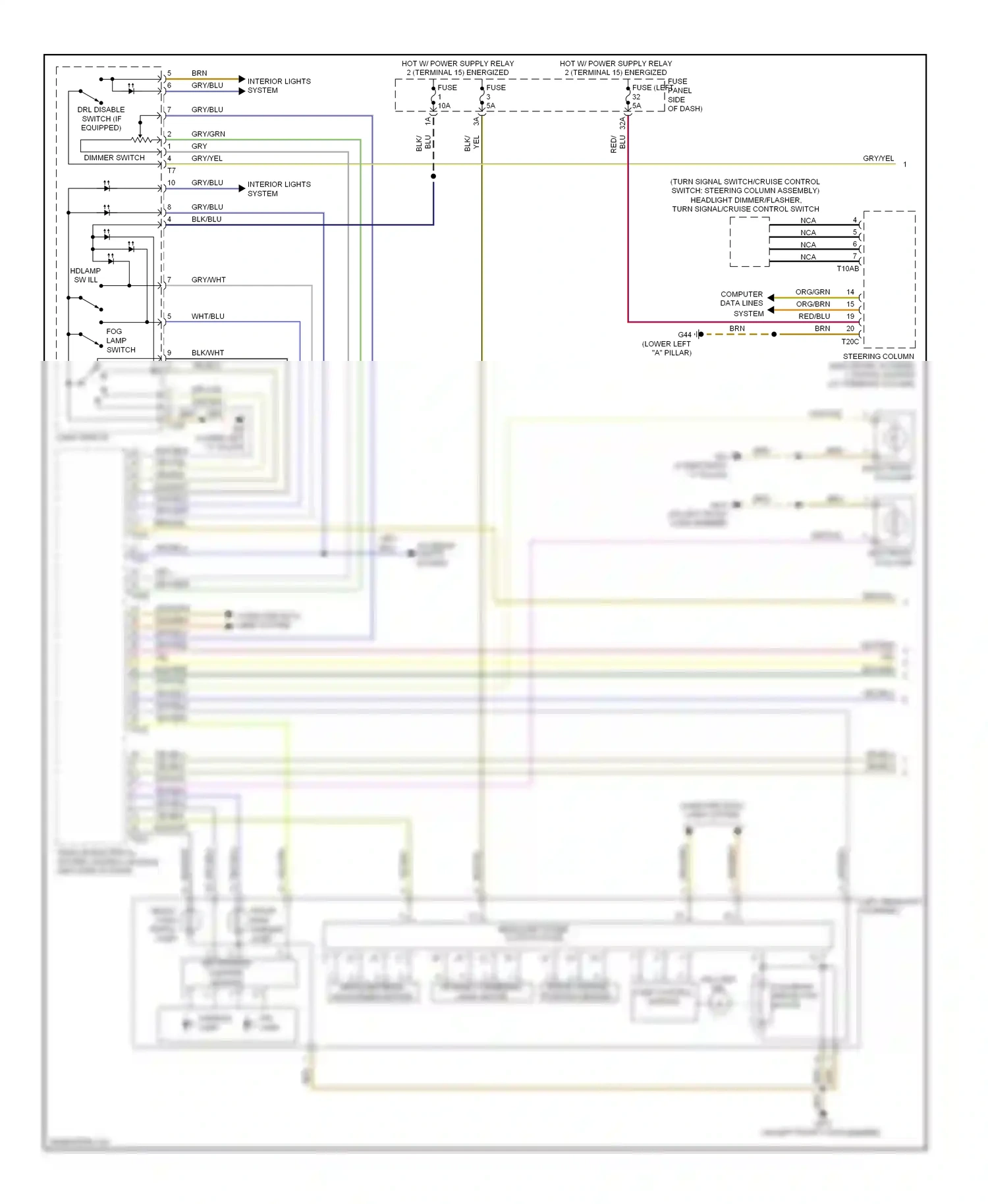 Audi TT 8J facelift (2010-2014) vehicle electrical system control module (left side of dash) wiring diagram  (13 of 27)
