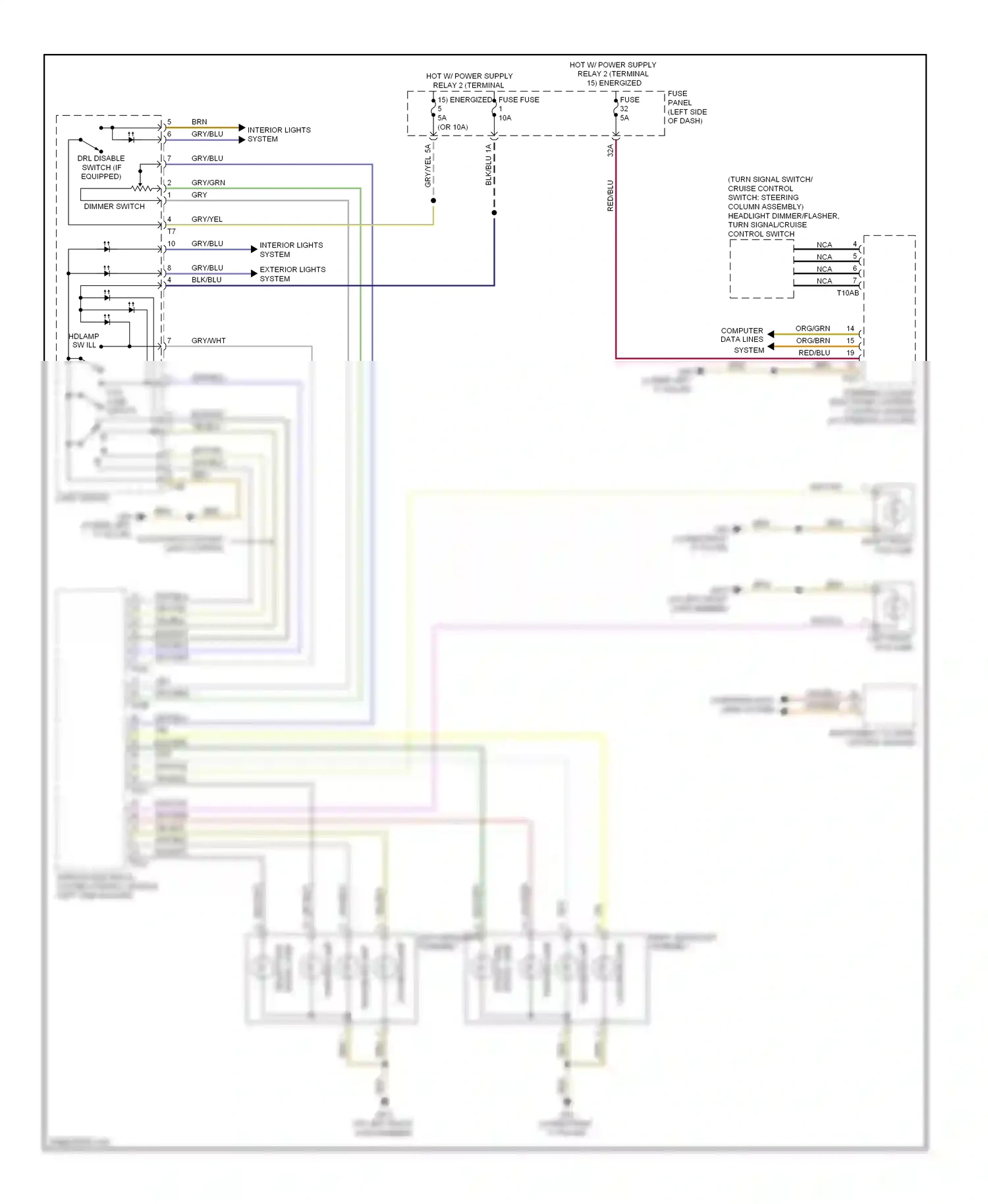 Audi TT 8J facelift (2010-2014) vehicle electrical system control module (left side of dash) wiring diagram  (15 of 27)