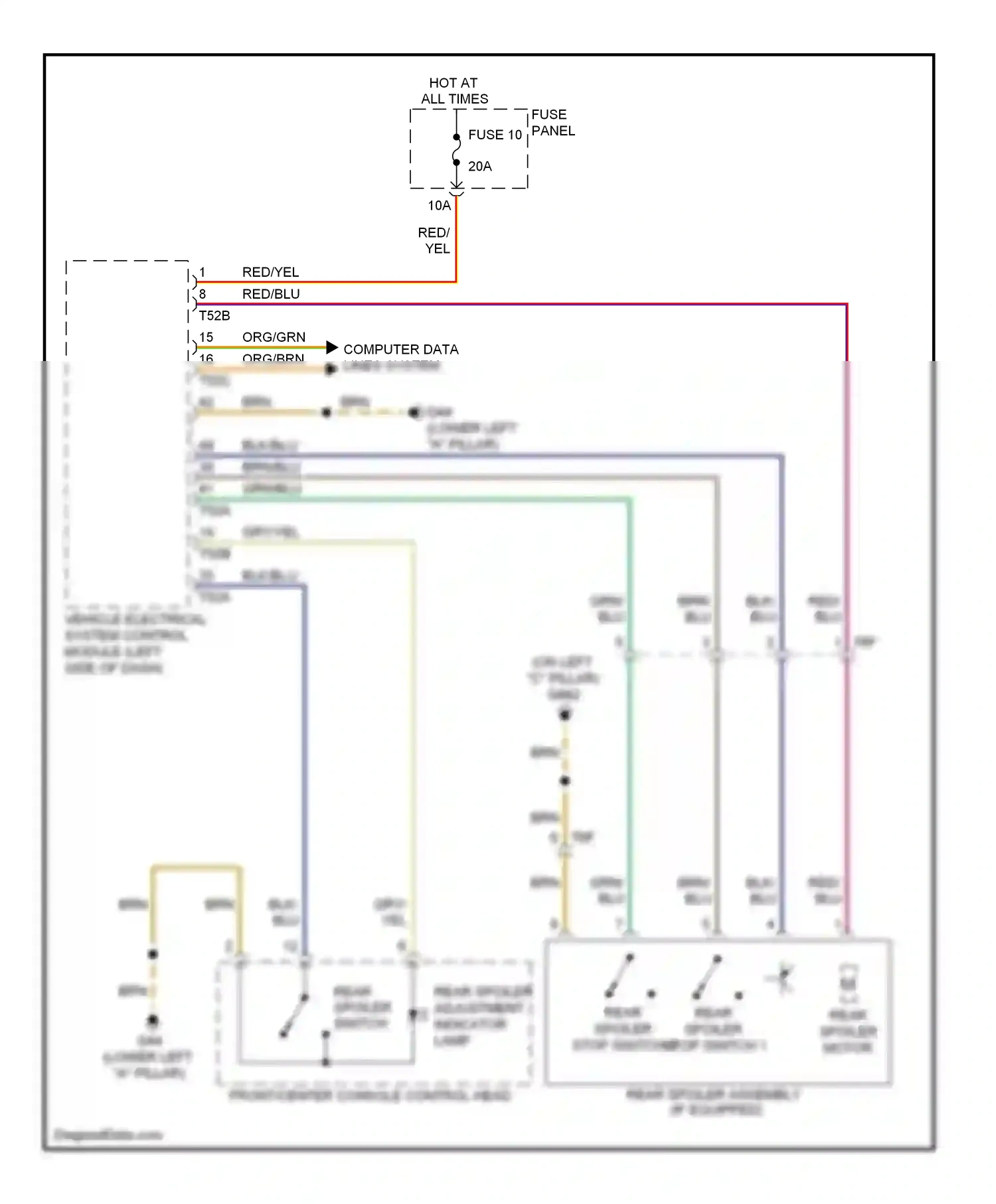 Audi TT 8J facelift (2010-2014) vehicle electrical system control module (left side of dash) wiring diagram  (1 of 27)