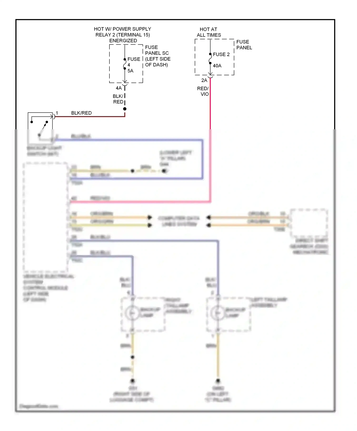 Audi TT 8J facelift (2010-2014) vehicle electrical system control module (left side of dash) wiring diagram  (4 of 27)