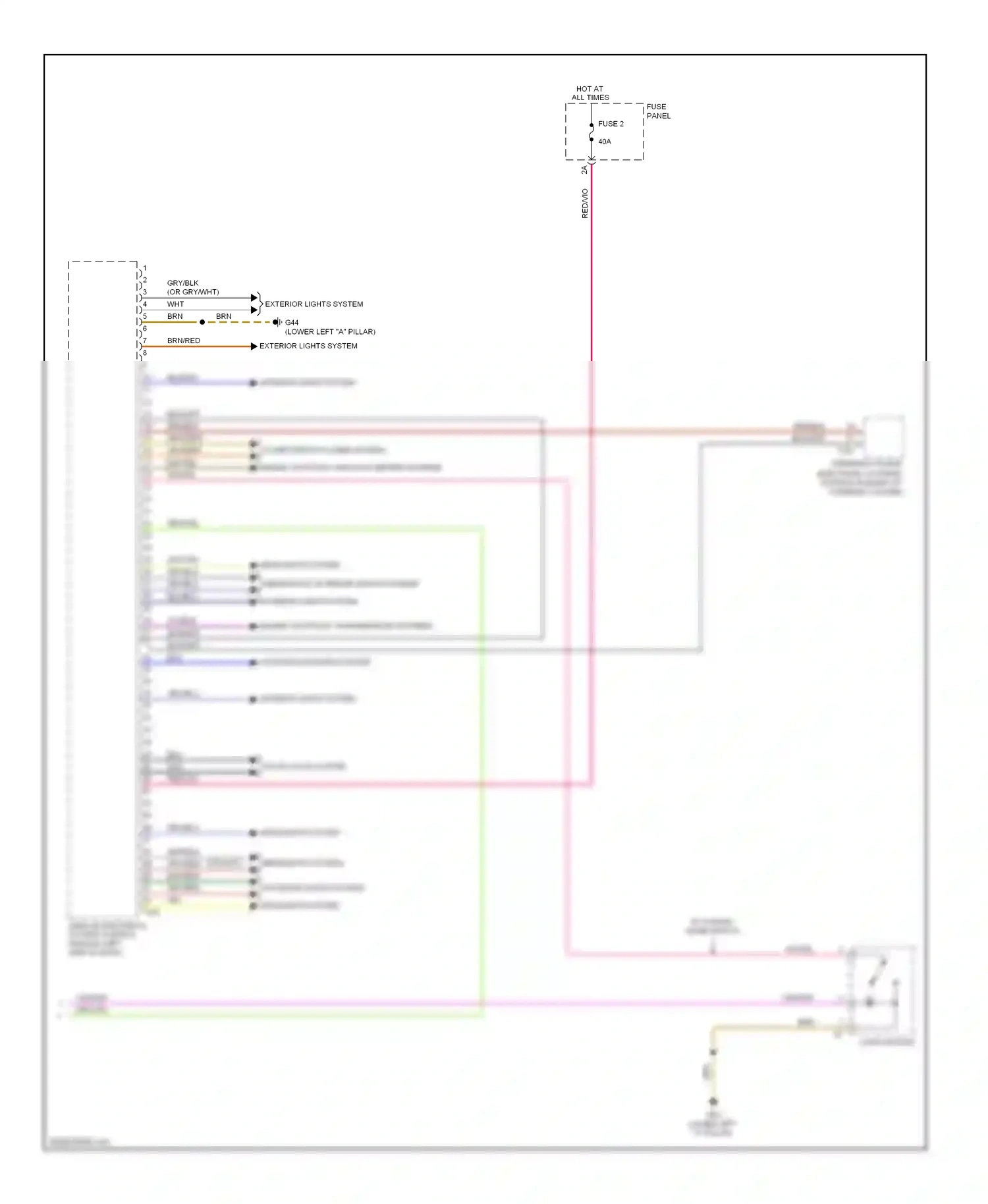 Audi TT 8J facelift (2010-2014) vehicle electrical system control module (left side of dash) wiring diagram  (10 of 27)