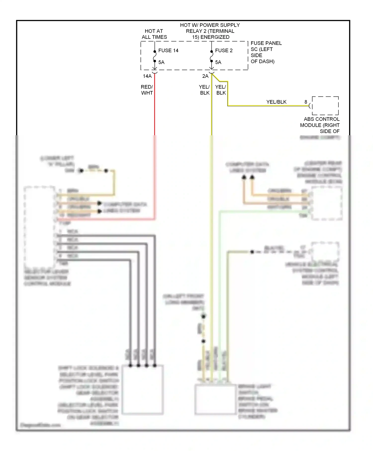 Audi TT 8J facelift (2010-2014) vehicle electrical system control module (left side of dash) wiring diagram  (20 of 27)