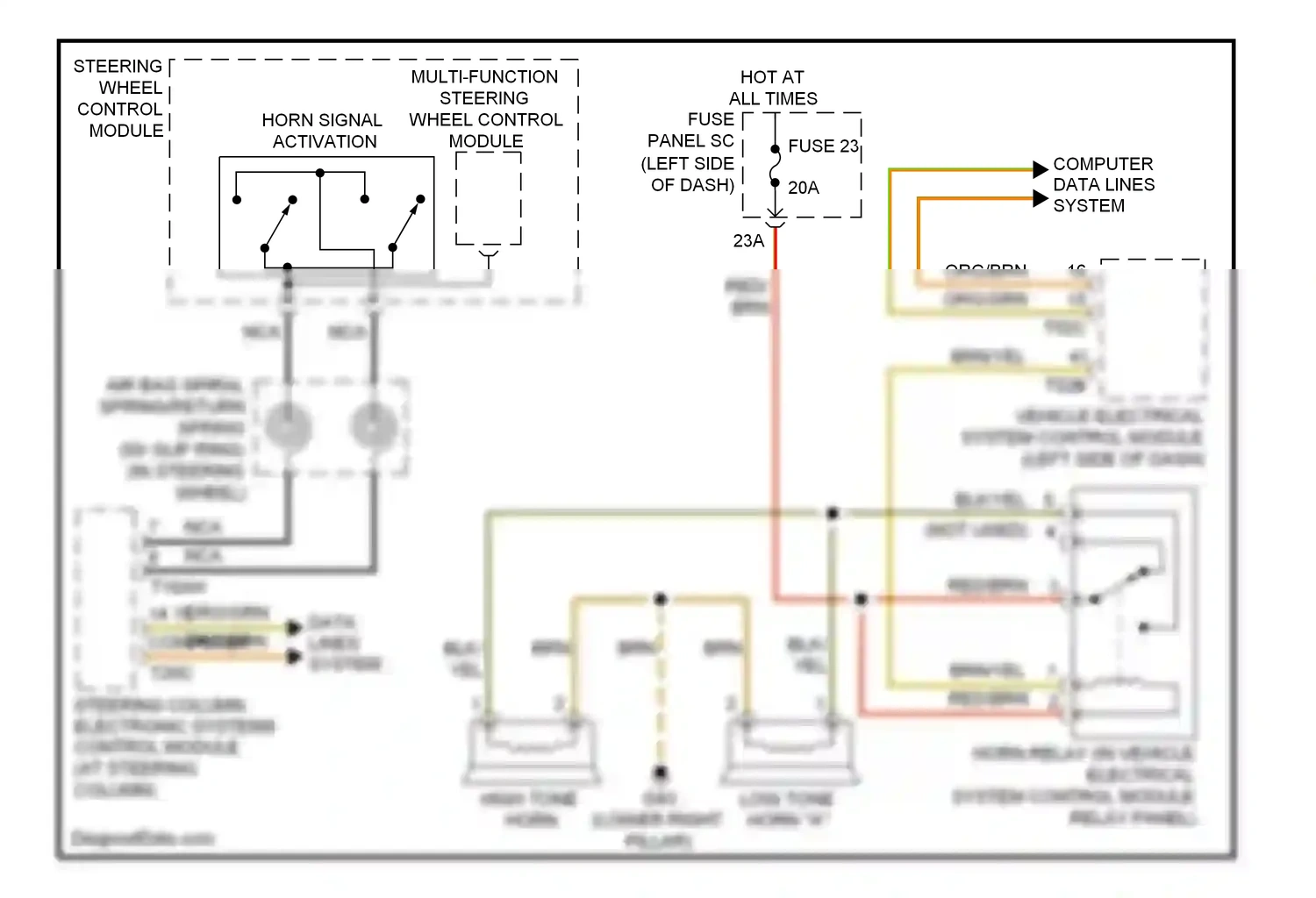 Audi TT 8J facelift (2010-2014) vehicle electrical system control module (left side of dash) wiring diagram  (16 of 27)