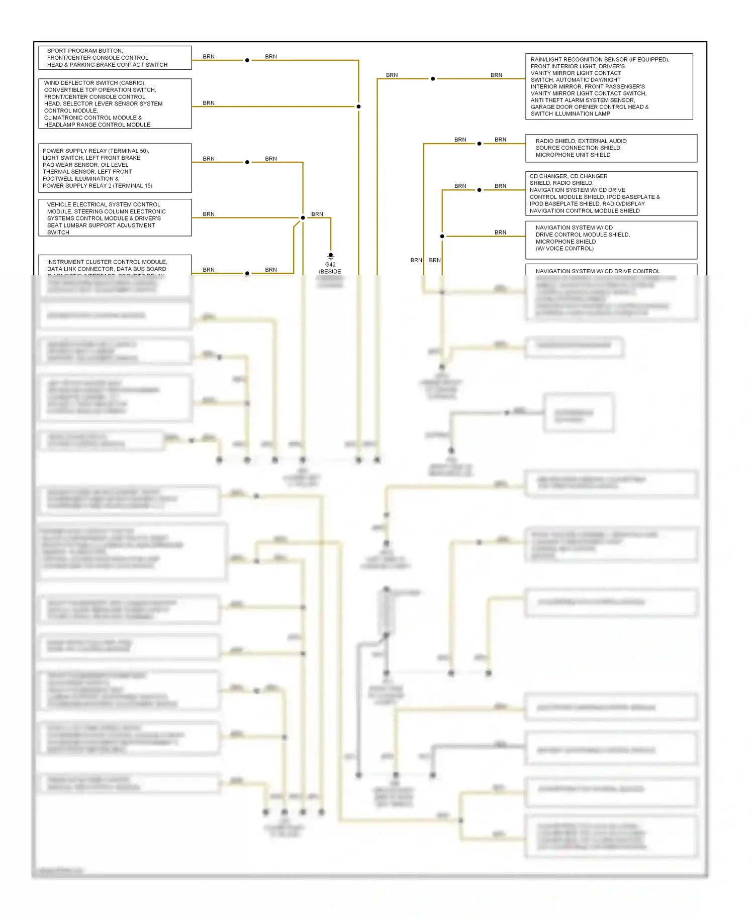 Wiring diagram vehicle electrical system control module for Audi TT 8J facelift (2010-2014) (1 of 4)