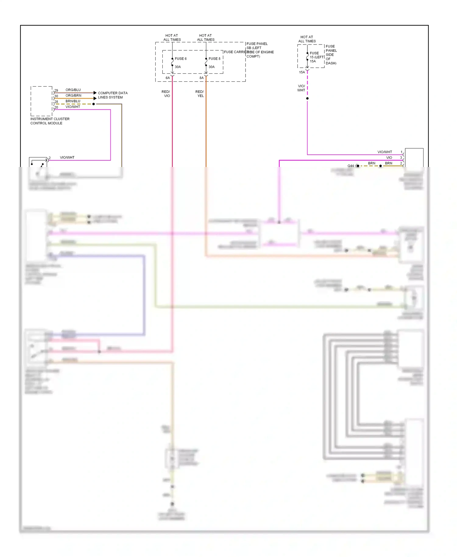 Wiring diagram wiper motor control module for Audi TT 8J facelift (2010-2014) (2 of 2)