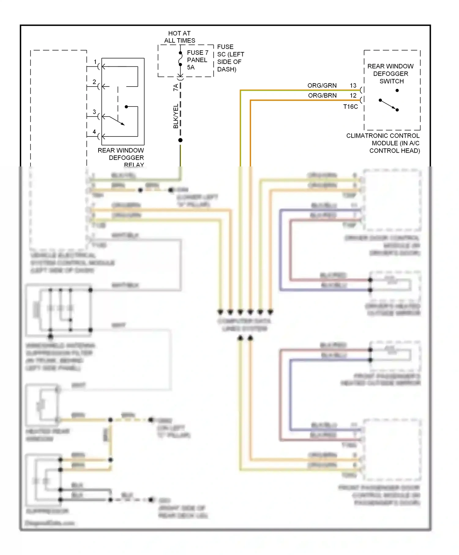 Wiring diagram computer data lines system for Audi TT 8J (2006-2010) (9 of 56)
