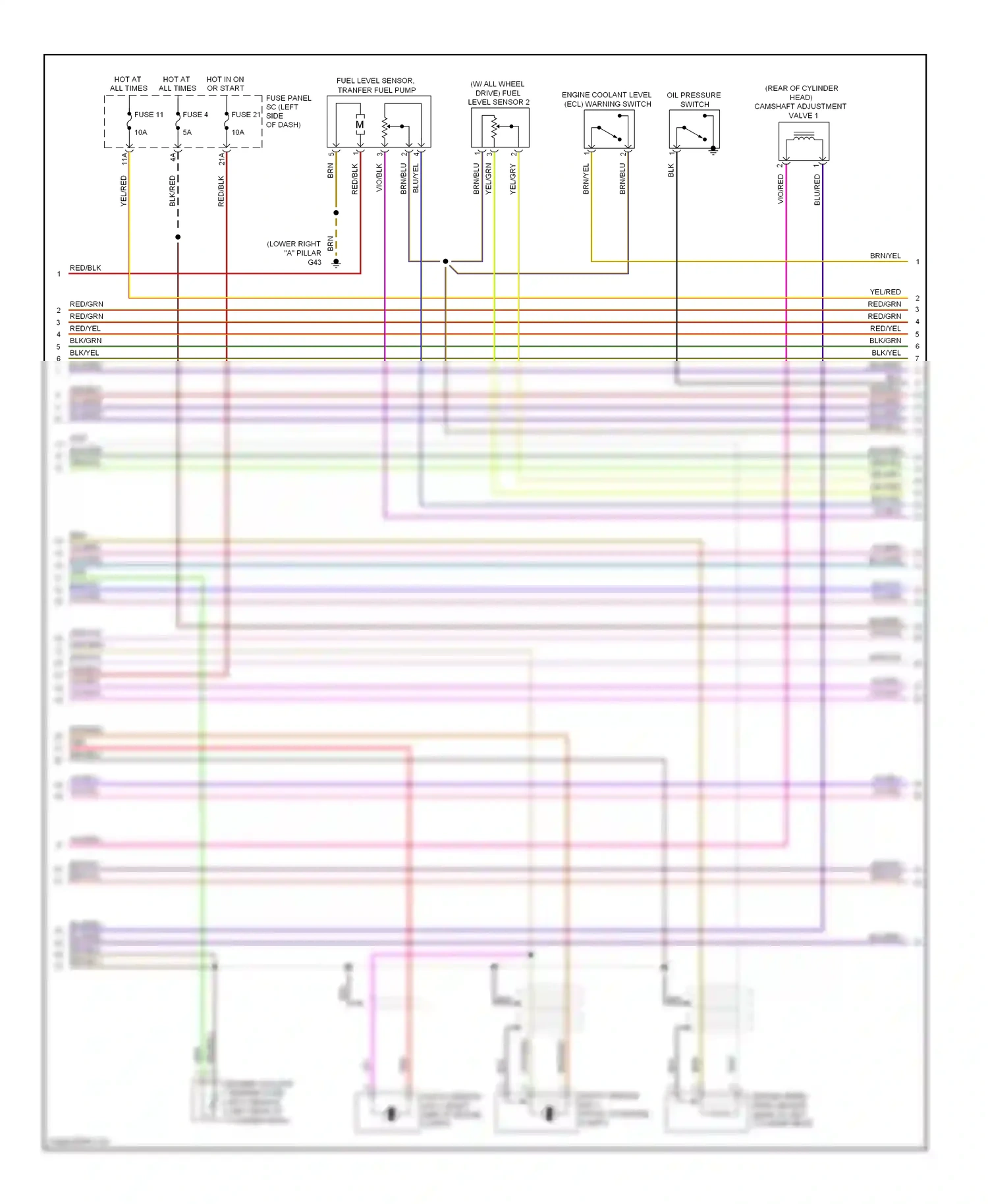 Wiring diagram fuse 11 for Audi TT 8J (2006-2010) (5 of 6)