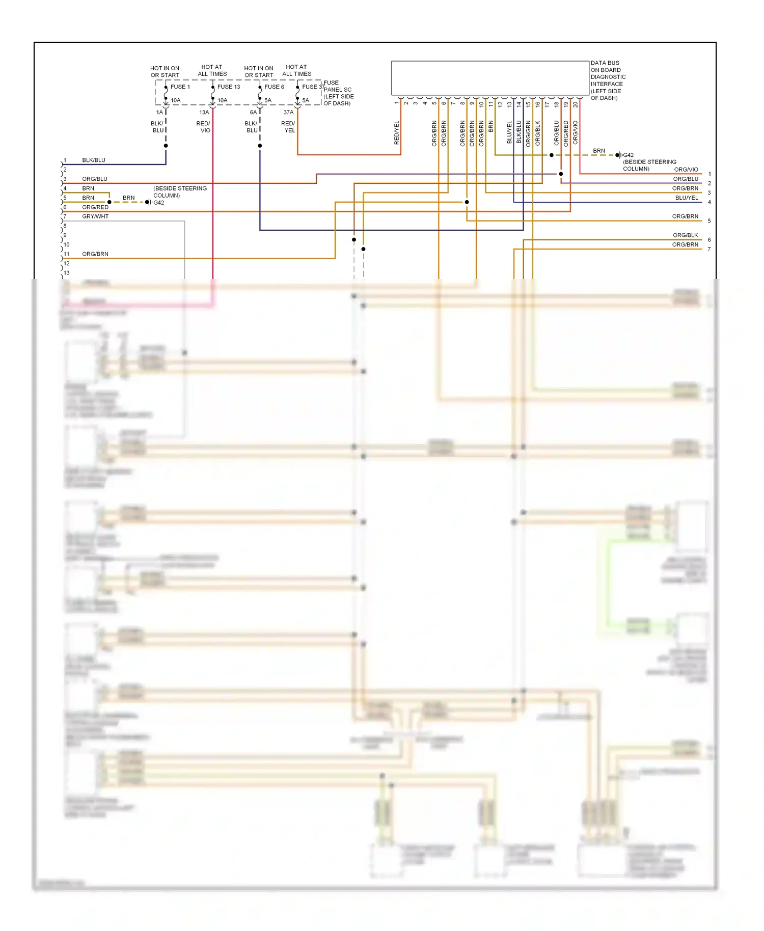 Wiring diagram fuse 6 for Audi TT 8J (2006-2010) (2 of 5)