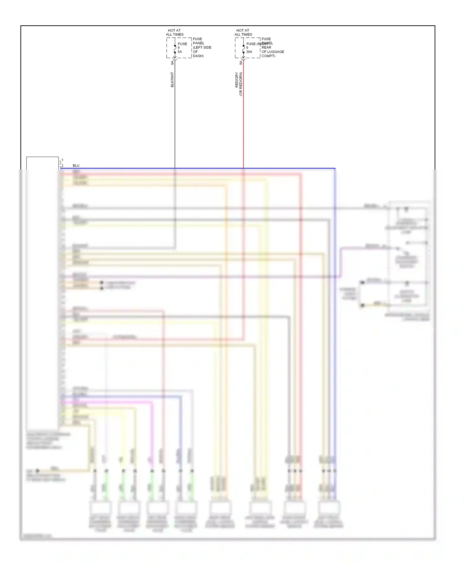 Wiring diagram fuse panel sf for Audi TT 8J (2006-2010) (3 of 5)