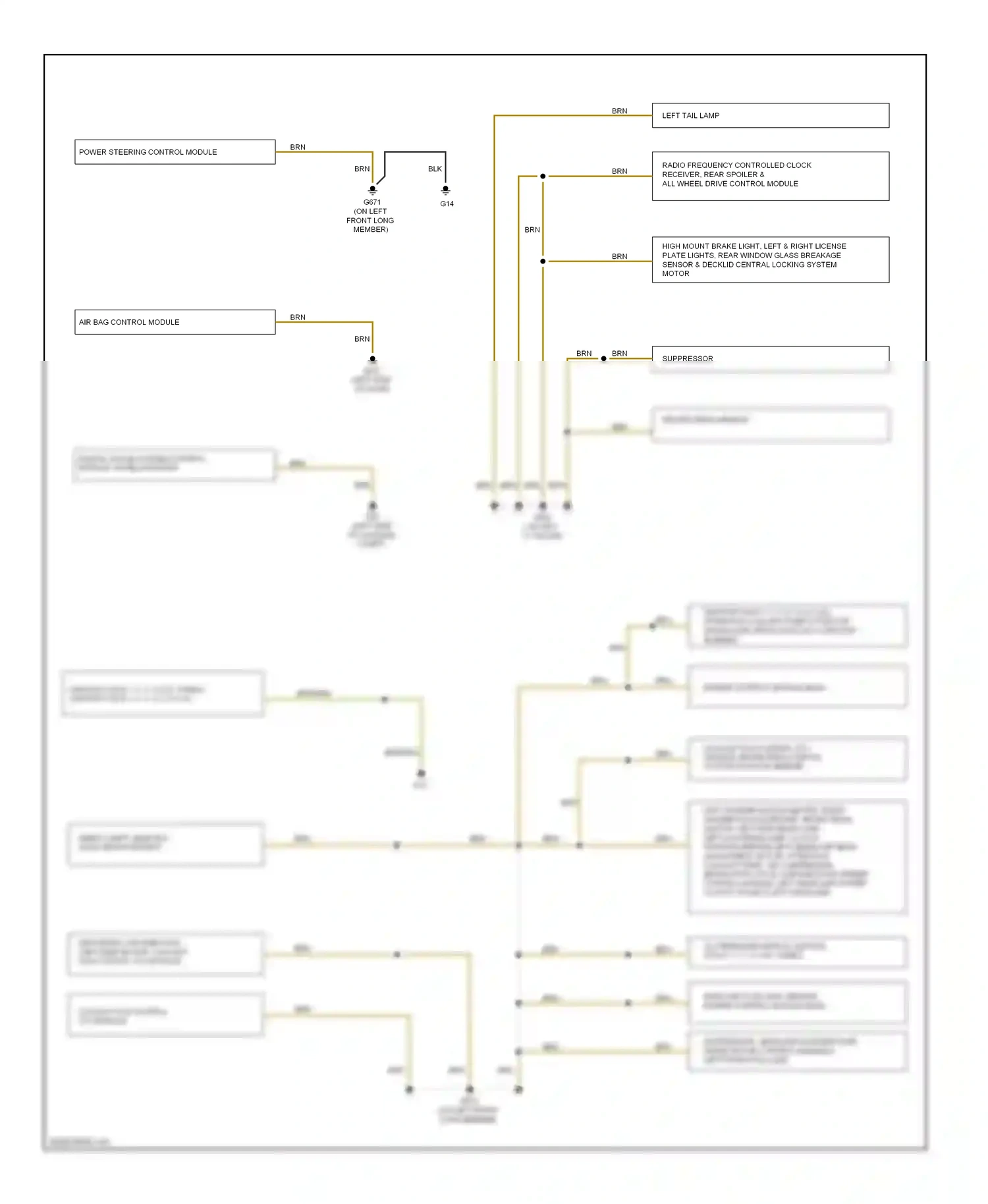 Wiring diagram left tail lamp for Audi TT 8J (2006-2010) (1 of 1)