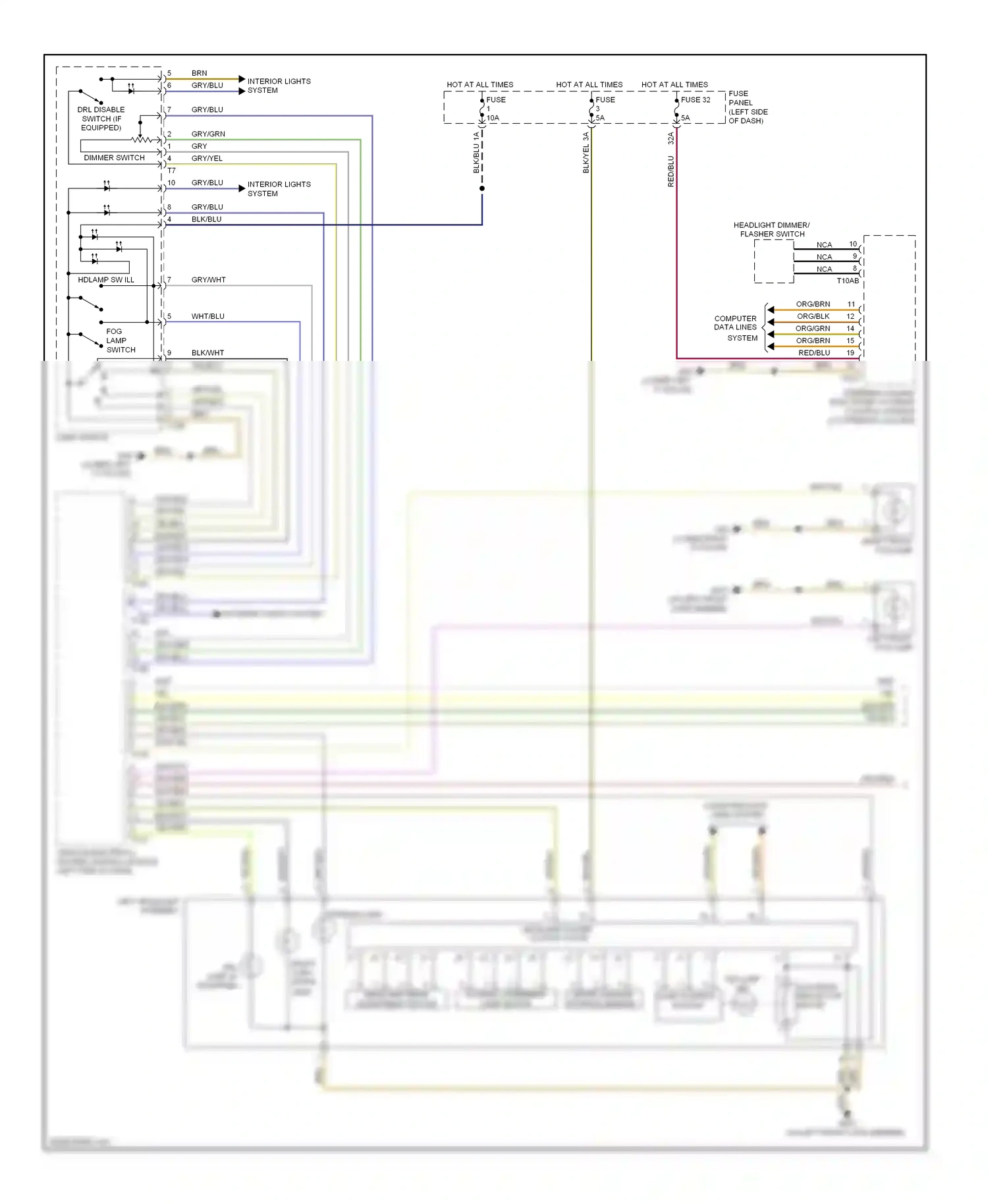 Wiring diagram steering column electronic systems control module for Audi TT 8J (2006-2010) (2 of 8)
