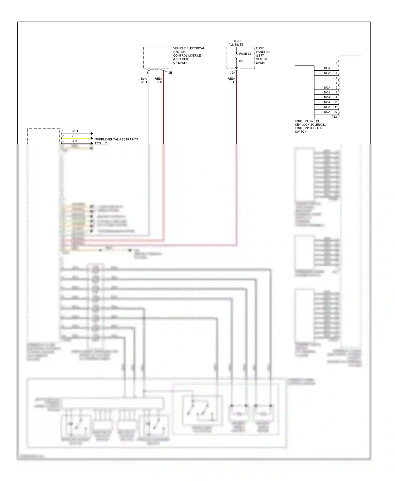 Audi TT 8J (2006-2010) vehicle electrical system control module (left side of dash) wiring diagram  (8 of 26)