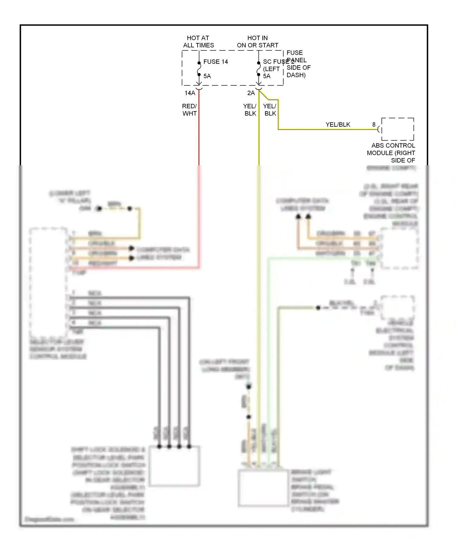 Audi TT 8J (2006-2010) vehicle electrical system control module (left side of dash) wiring diagram  (24 of 26)