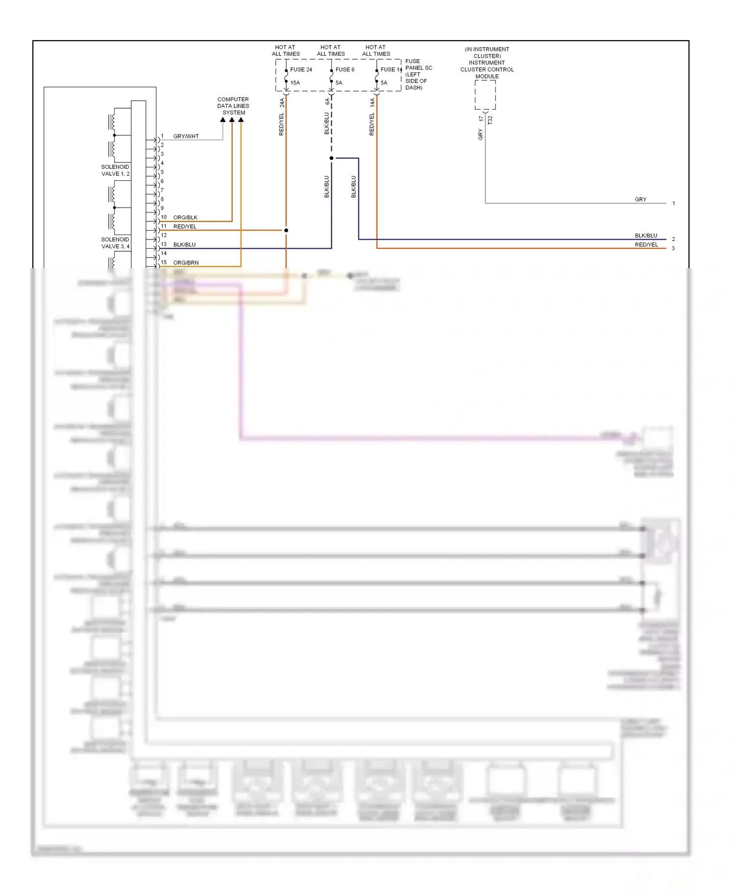 Audi TT 8J (2006-2010) vehicle electrical system control module (left side of dash) wiring diagram  (21 of 26)