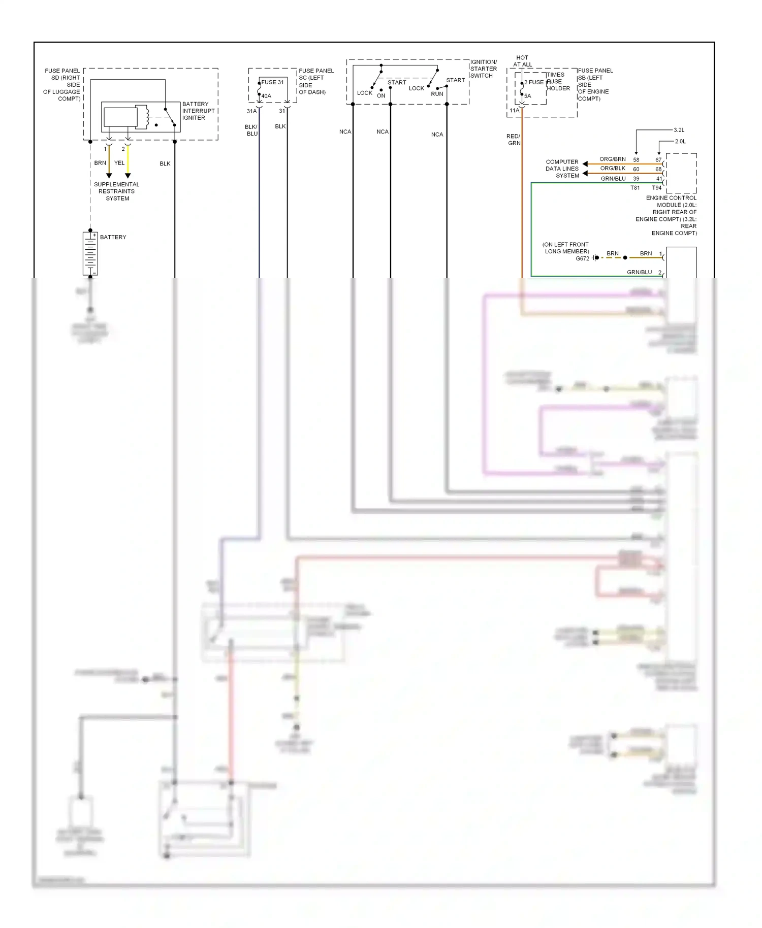 Audi TT 8J (2006-2010) vehicle electrical system control module (left side of dash) wiring diagram  (25 of 26)