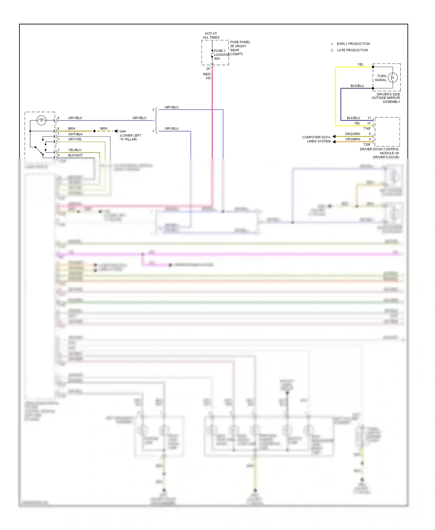 Wiring diagram wiper/washer system for Audi TT 8J (2006-2010) (2 of 3)