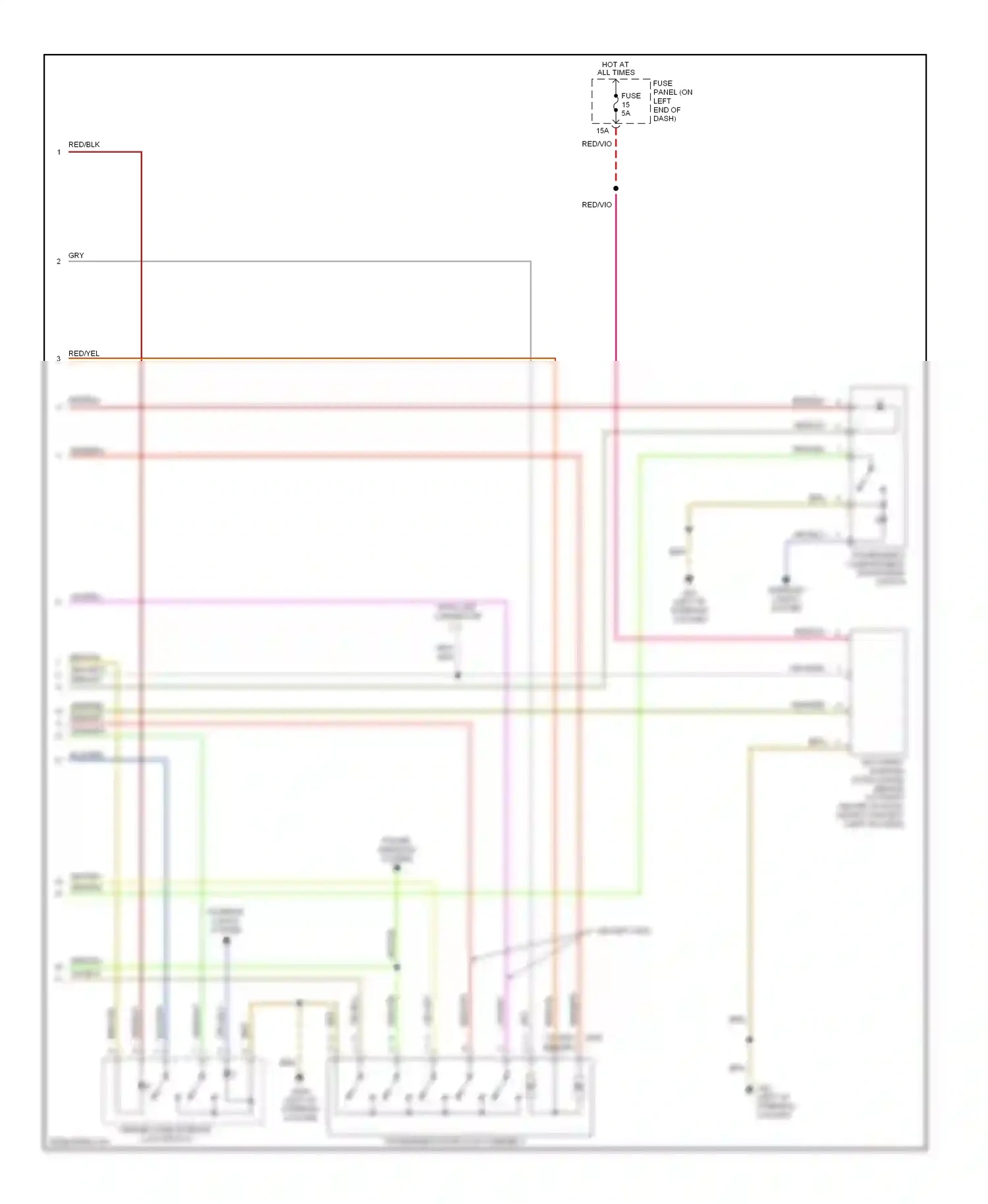 Wiring diagram driver's side interior lock switch for Audi TT 8N facelift (2003-2006) (1 of 4)