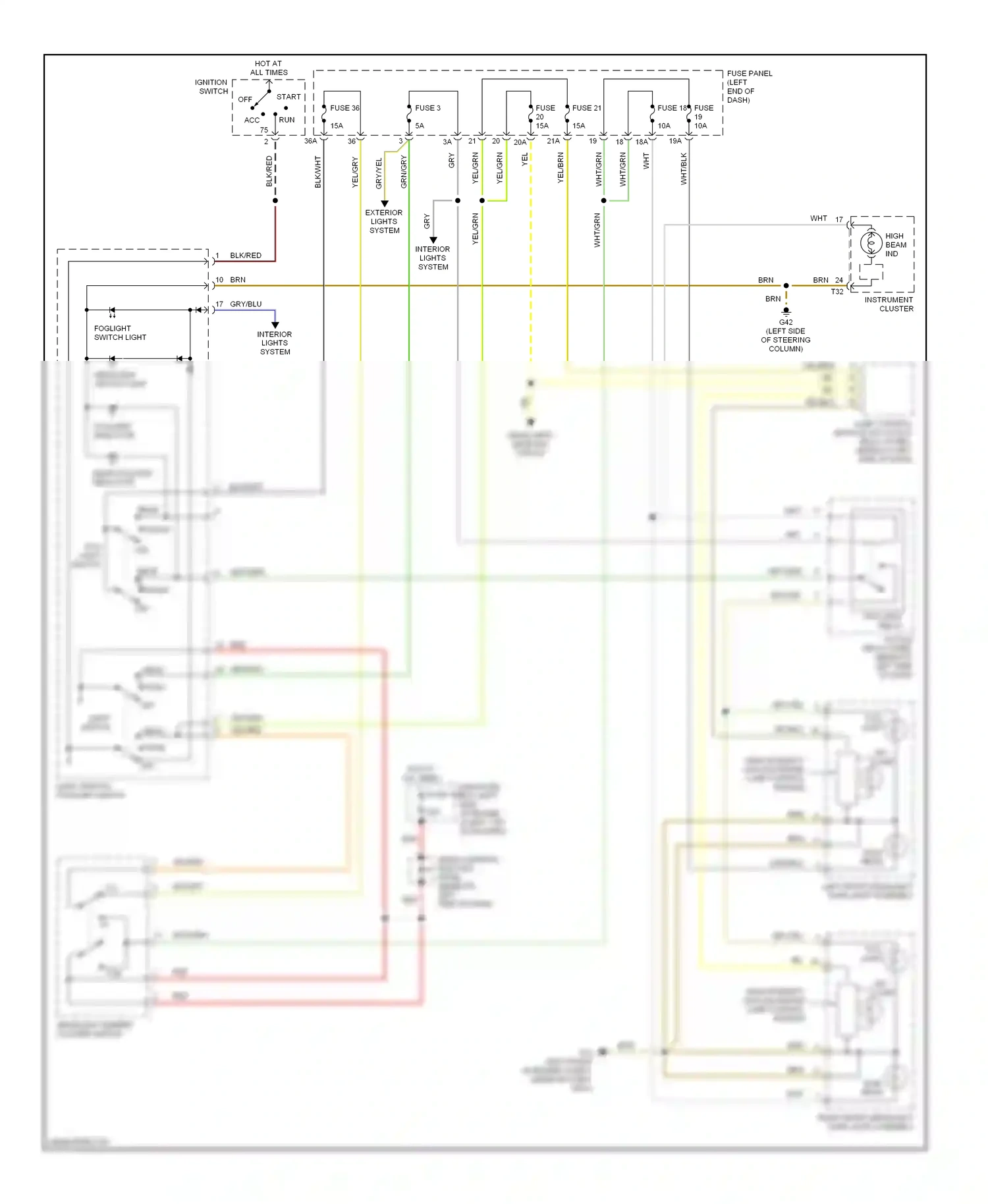 Wiring diagram fog light for Audi TT 8N facelift (2003-2006) (2 of 3)