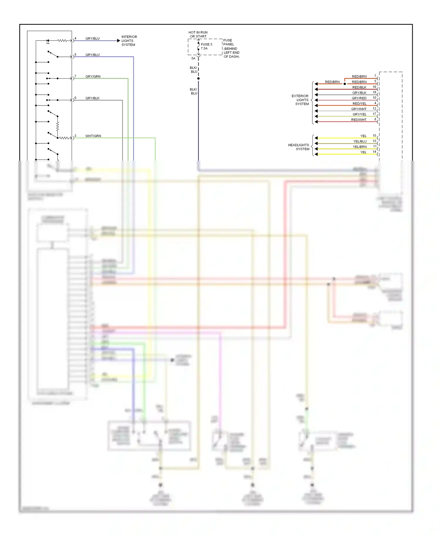 Wiring diagram function selector switch 2 for Audi TT 8N facelift (2003-2006) (1 of 3)