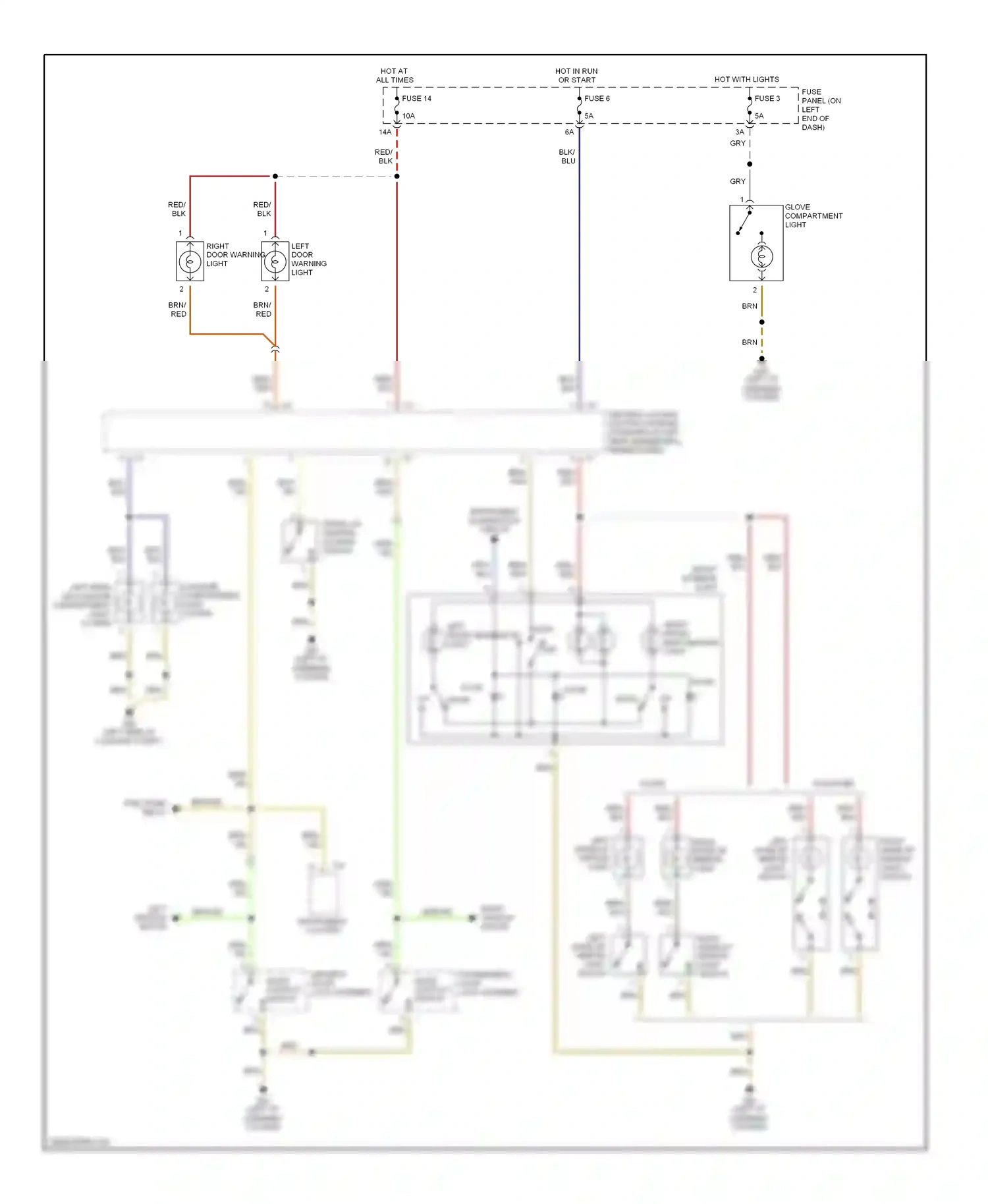 Wiring diagram left make-up mirror light, switch right make-up mirror light for Audi TT 8N facelift (2003-2006) (1 of 1)