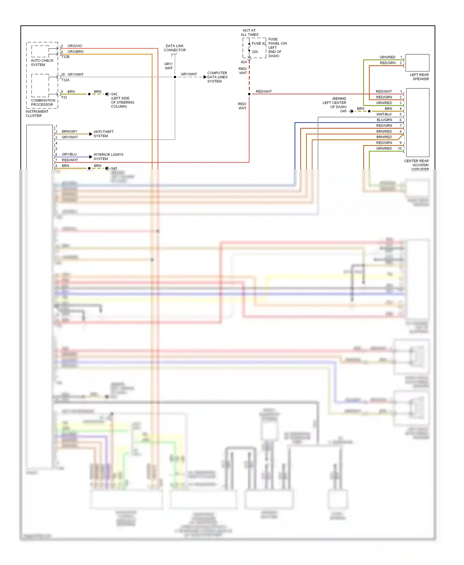 Wiring diagram left rear speaker for Audi TT 8N facelift (2003-2006) (1 of 1)