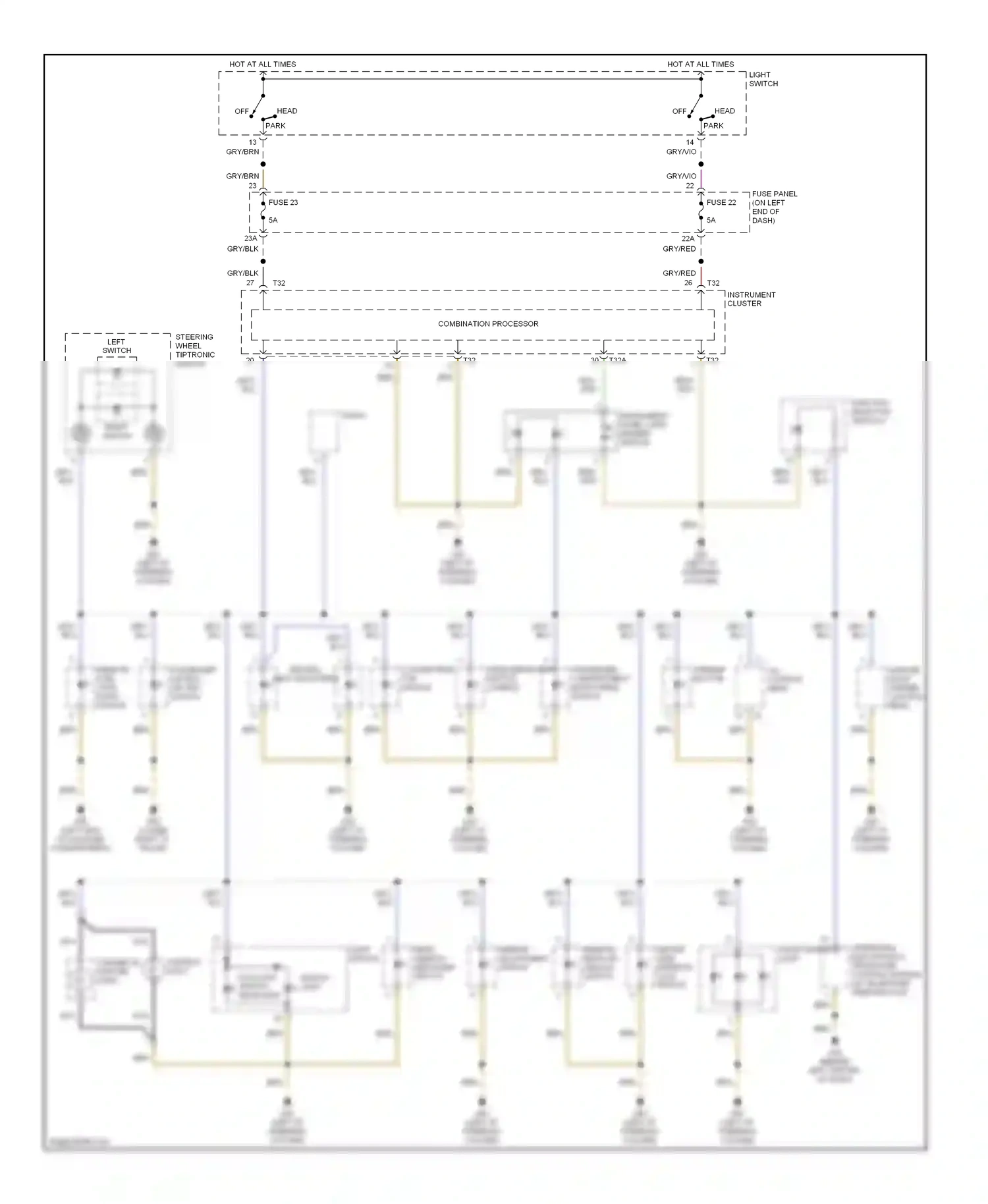 Wiring diagram mirror adjustment switch for Audi TT 8N facelift (2003-2006) (1 of 2)