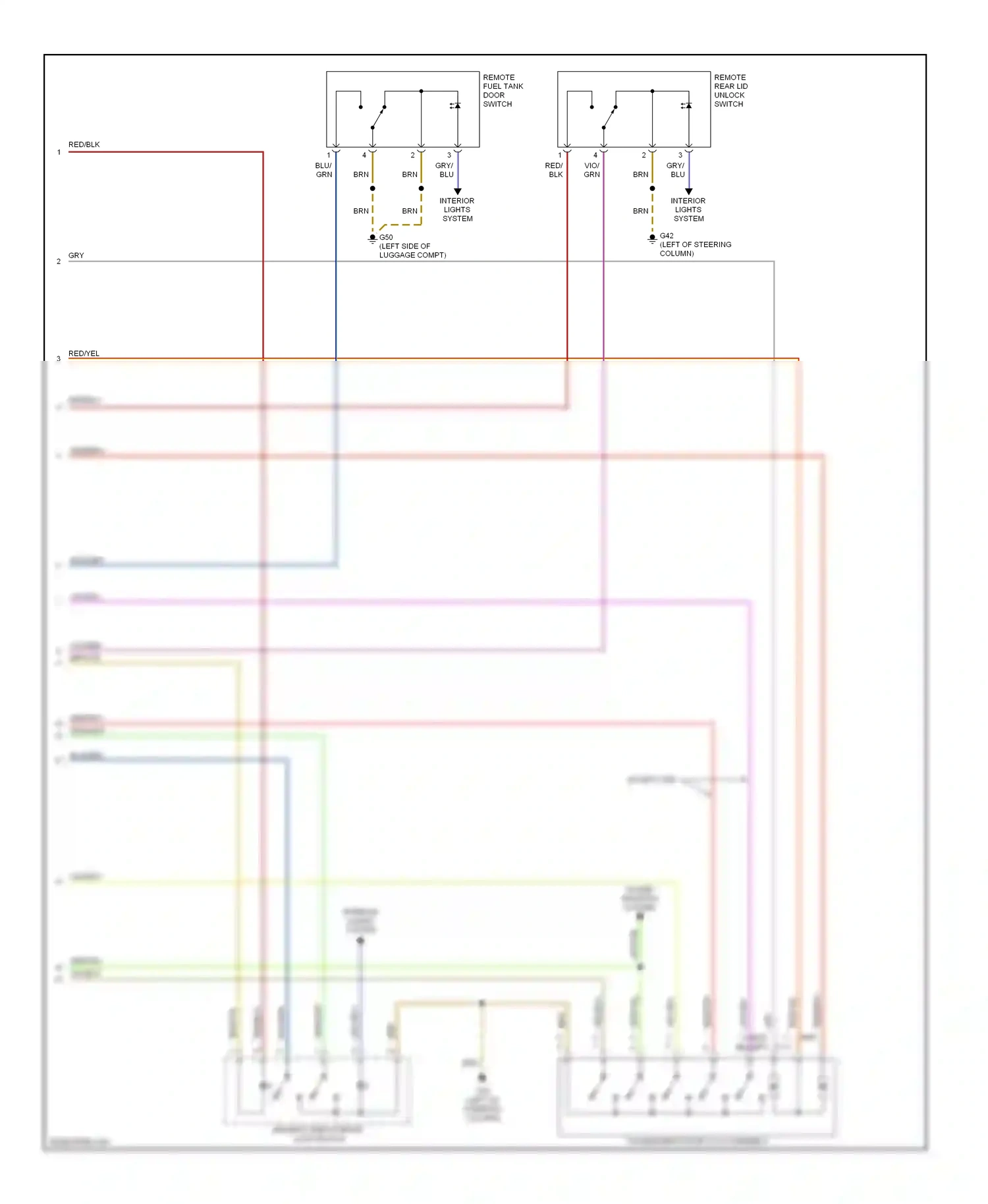 Wiring diagram power windows system for Audi TT 8N facelift (2003-2006) (6 of 7)