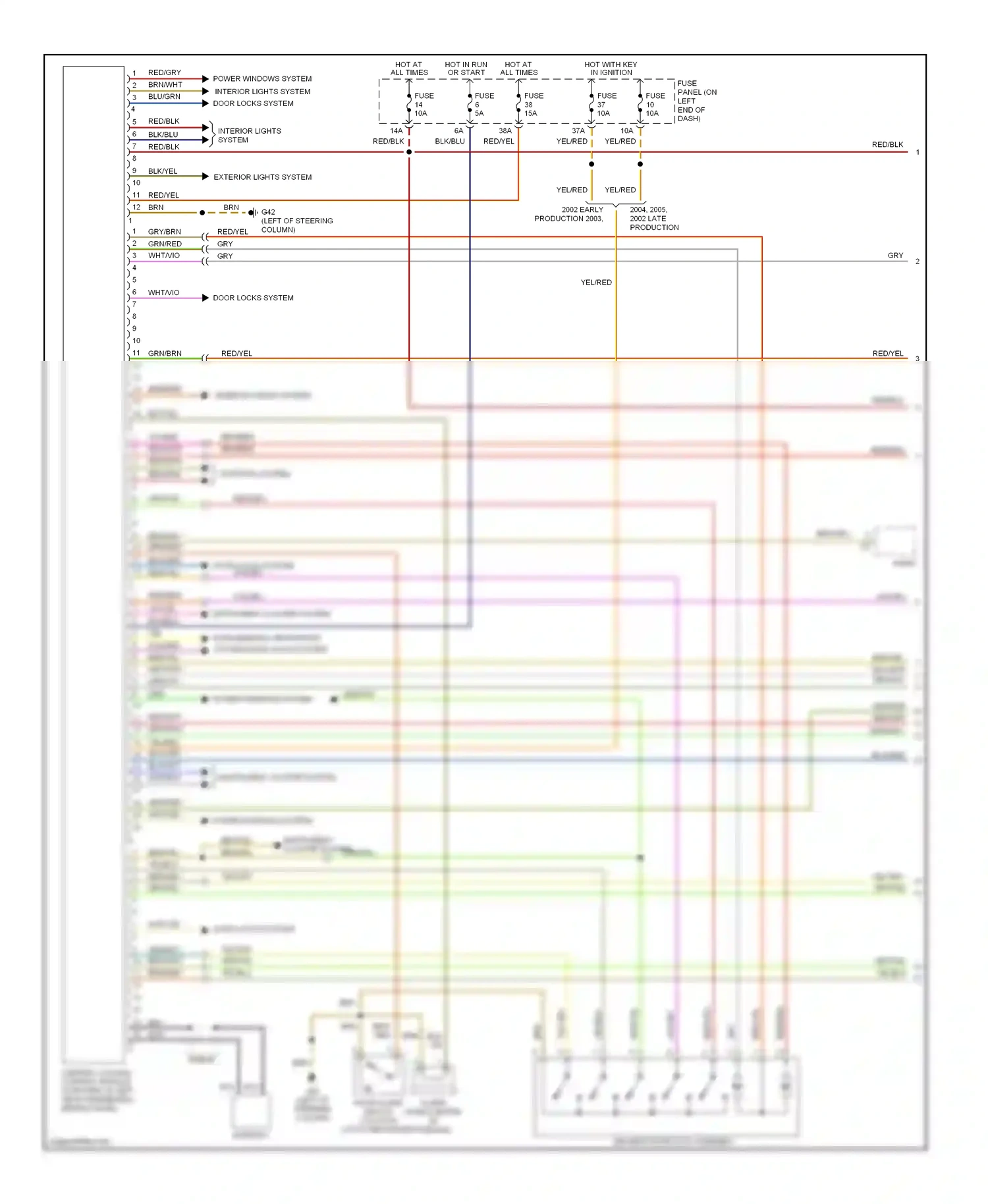 Audi TT 8N facelift (2003-2006) shield wiring diagram  (1 of 4)