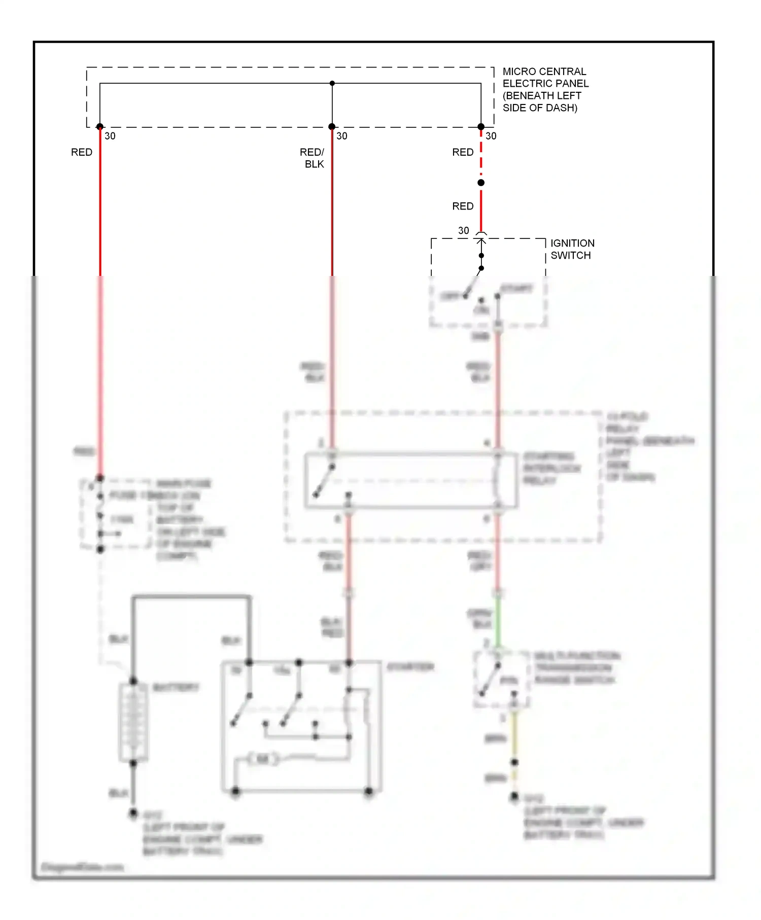 Wiring diagram starting interlock relay for Audi TT 8N facelift (2003-2006) (3 of 4)
