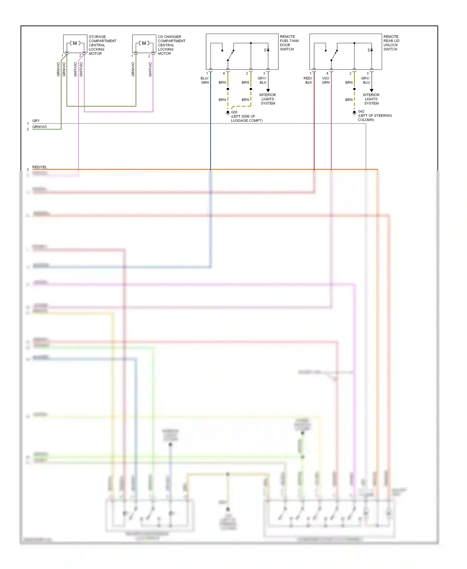 Wiring diagram storage compartment central locking motor for Audi TT 8N facelift (2003-2006) (1 of 1)