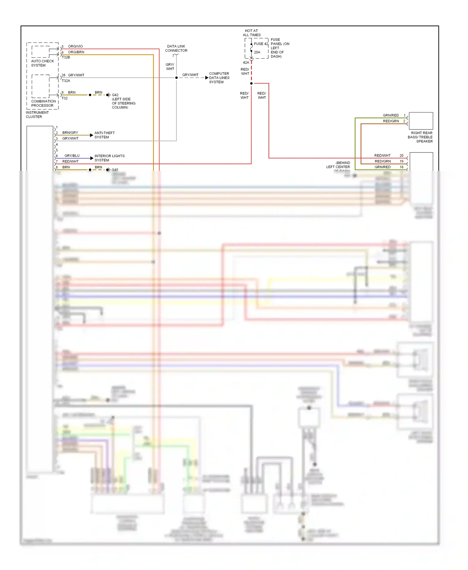 Wiring diagram windshield antenna suppression filter for Audi TT 8N facelift (2003-2006) (2 of 3)