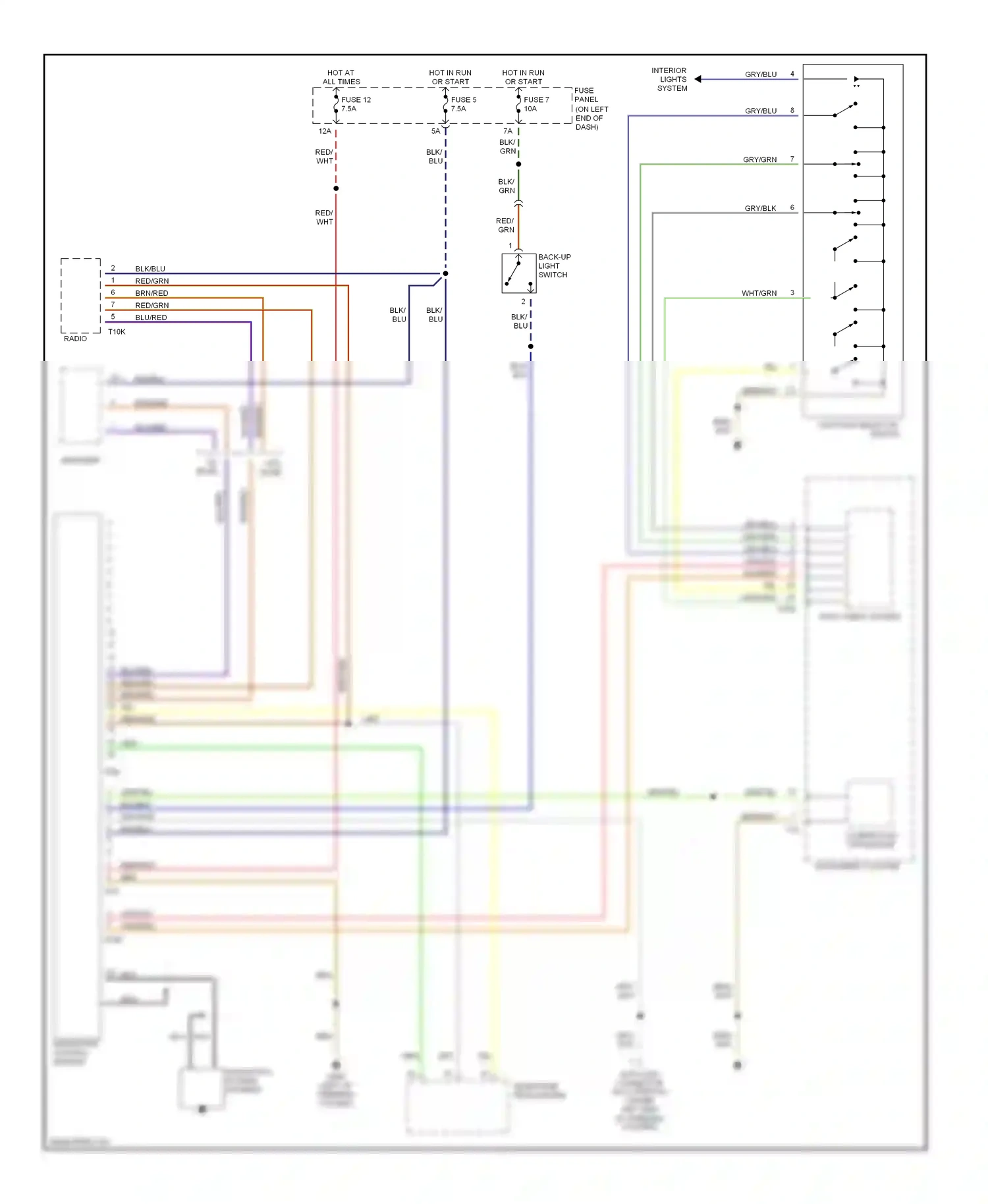 Wiring diagram function selector switch for Audi TT 8N (1998-2003) (3 of 3)
